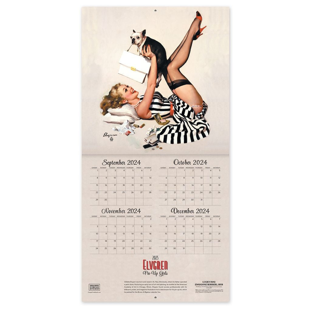 2025 Elvgren: Pin-Up Girls  - Square Wall Calendar by Orange Circle Studio