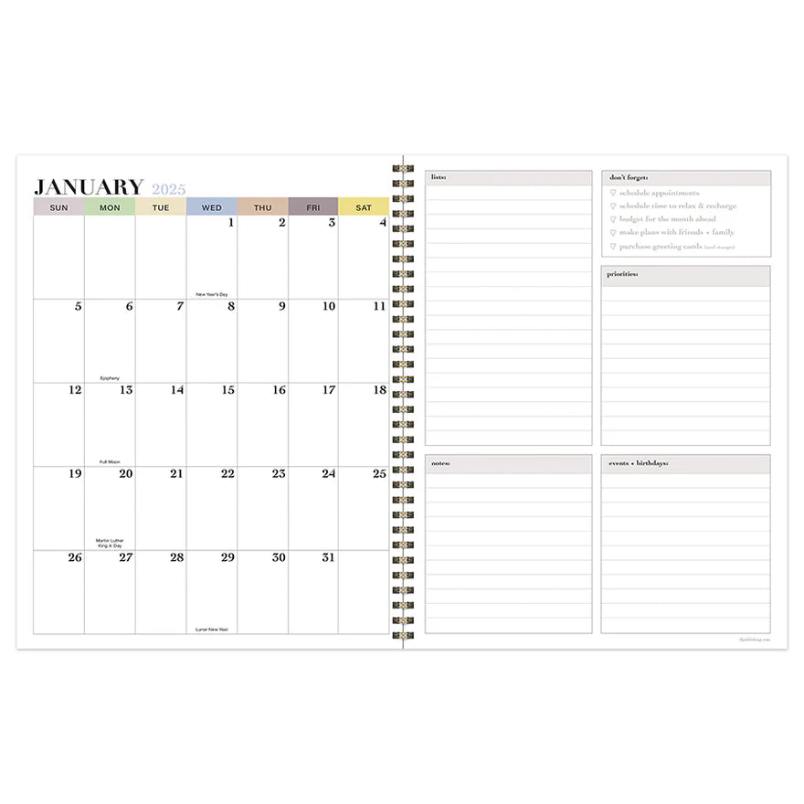 2025 Harper Blue - Large Monthly & Weekly Diary/Planner