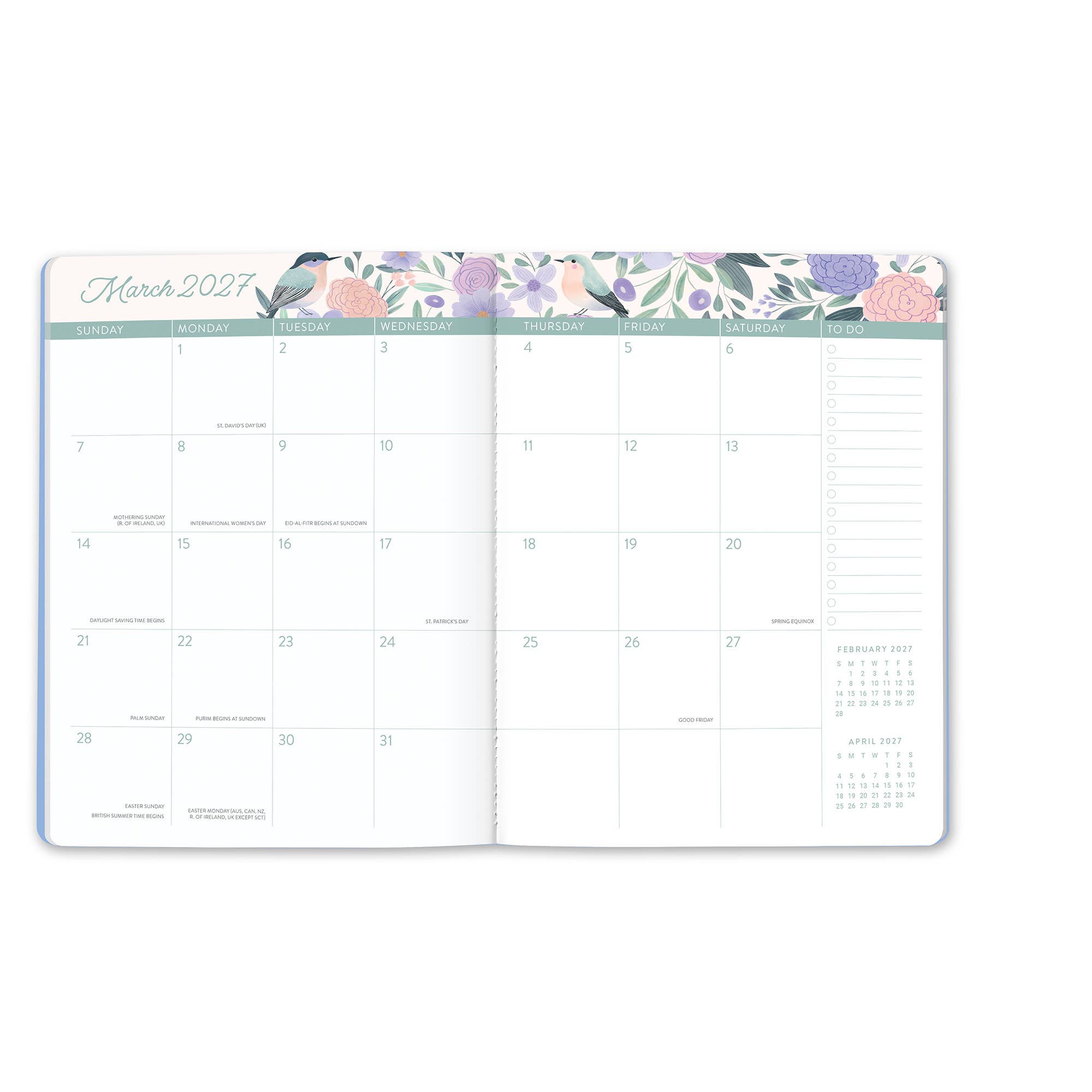 2027 Birds & Blooms Just Right Monthly Planner