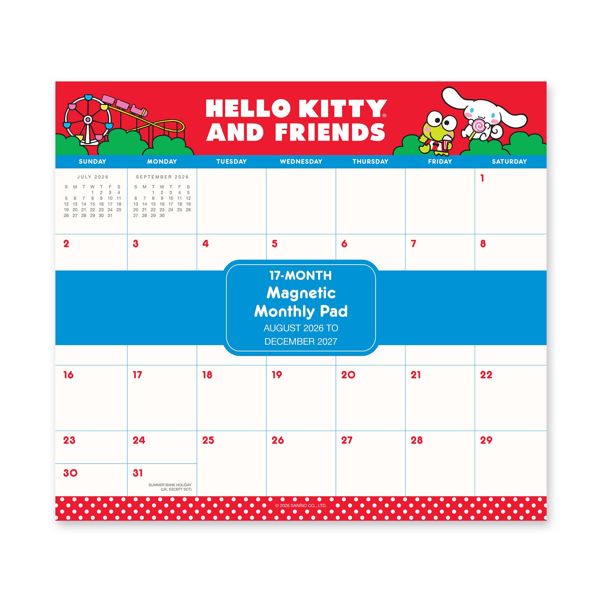 2027 Hello Kitty® and Friends Retro Magnetic Monthly Pad