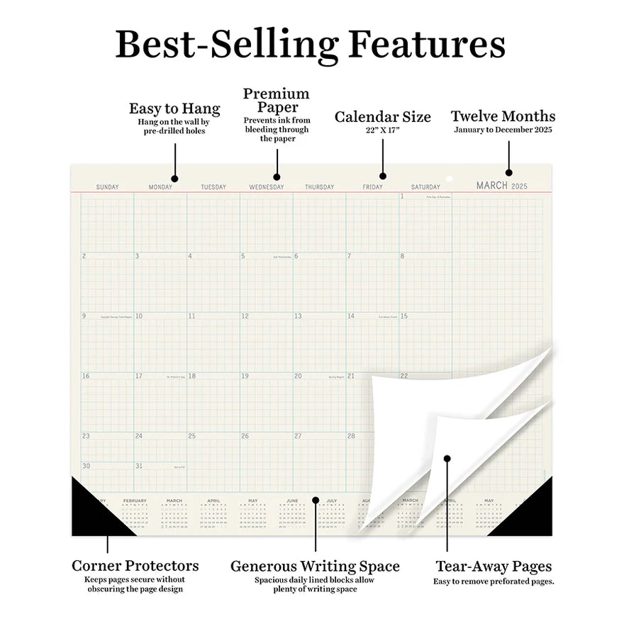 2025 Vintage Professional - Monthly Large Desk Pad Blotter Calendar