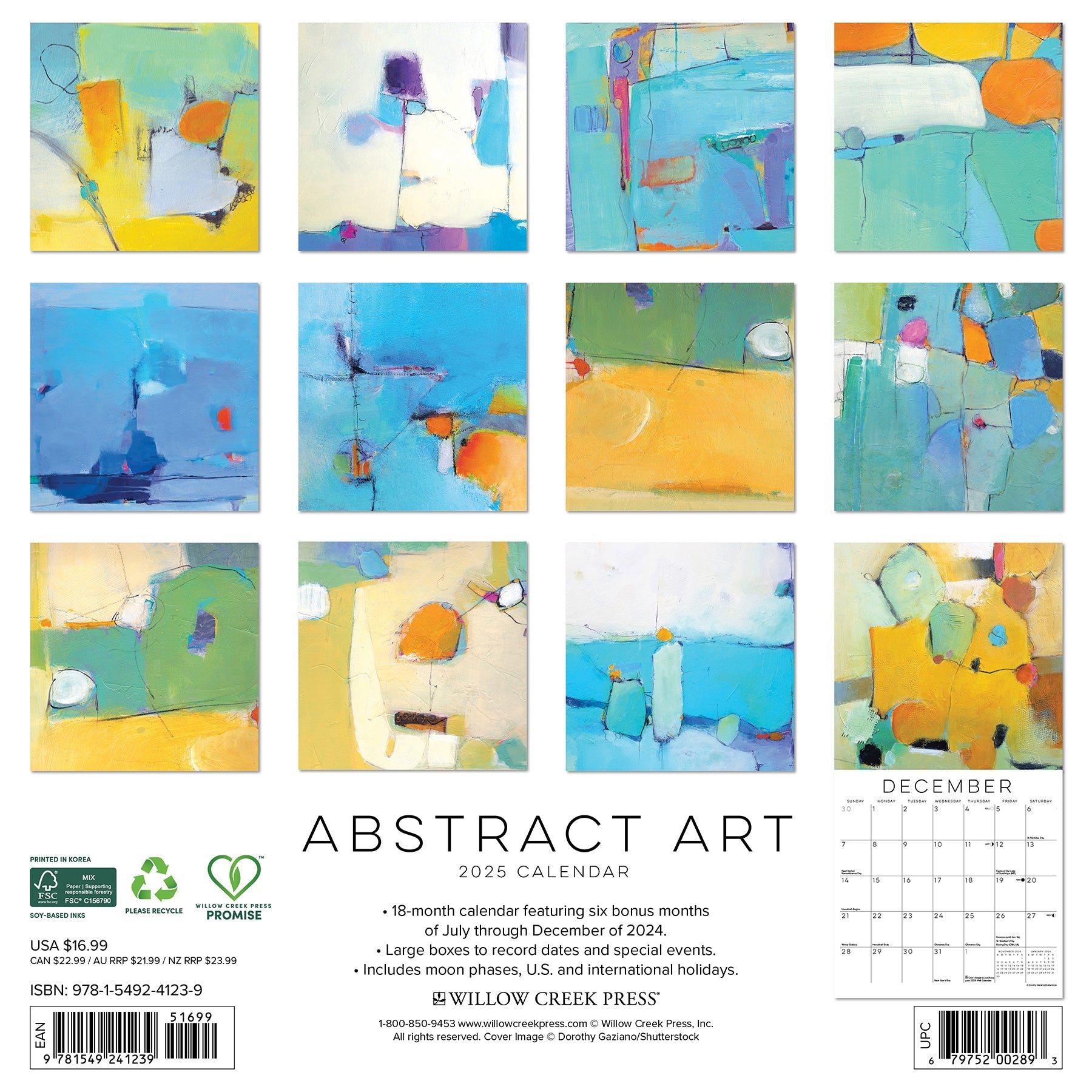 2025 Abstract Art - Square Wall Calendar