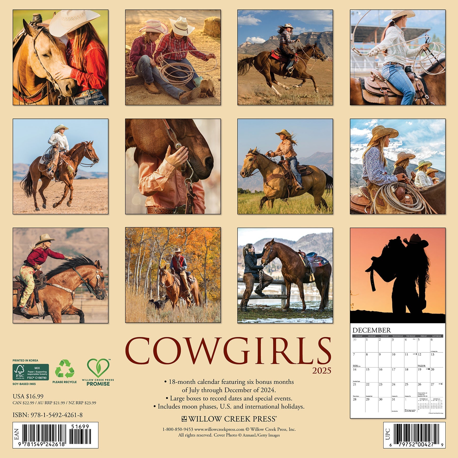 2025 Cowgirls - Square Wall Calendar