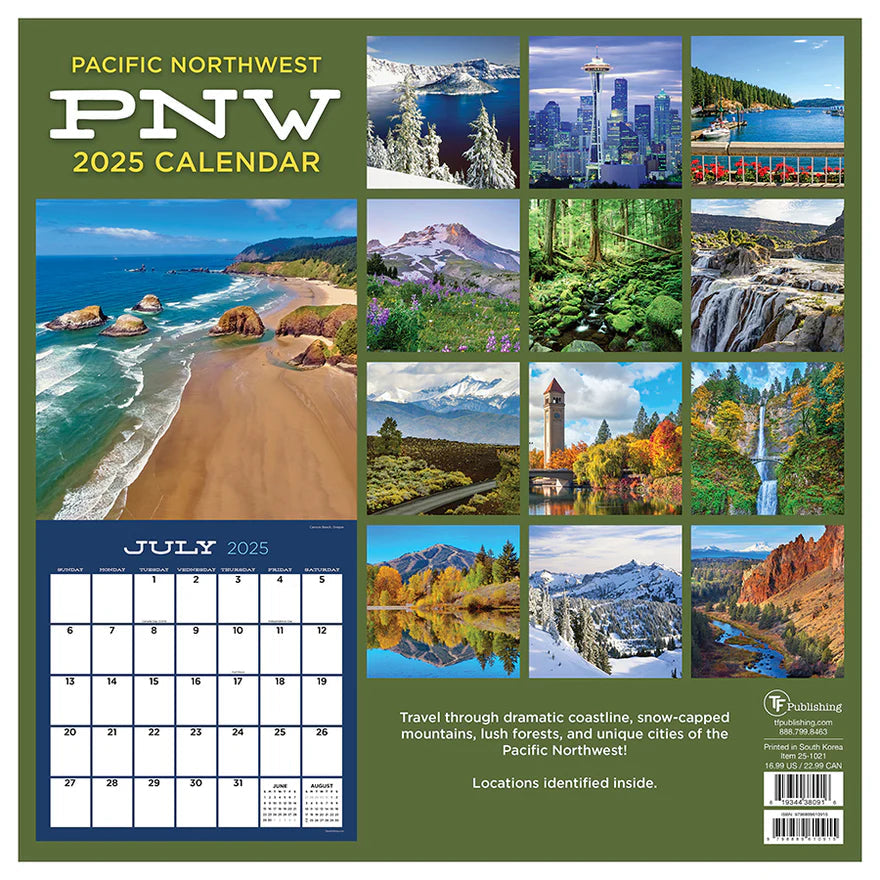 2025 Pacific Northwest - Square Wall Calendar