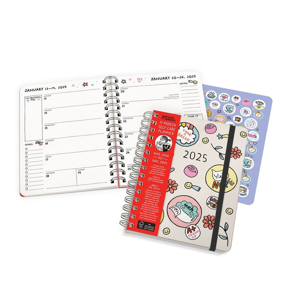 2025 Doodle Days - Deluxe Compact Flexi Weekly & Monthly Diary/Planner by Orange Circle Studio