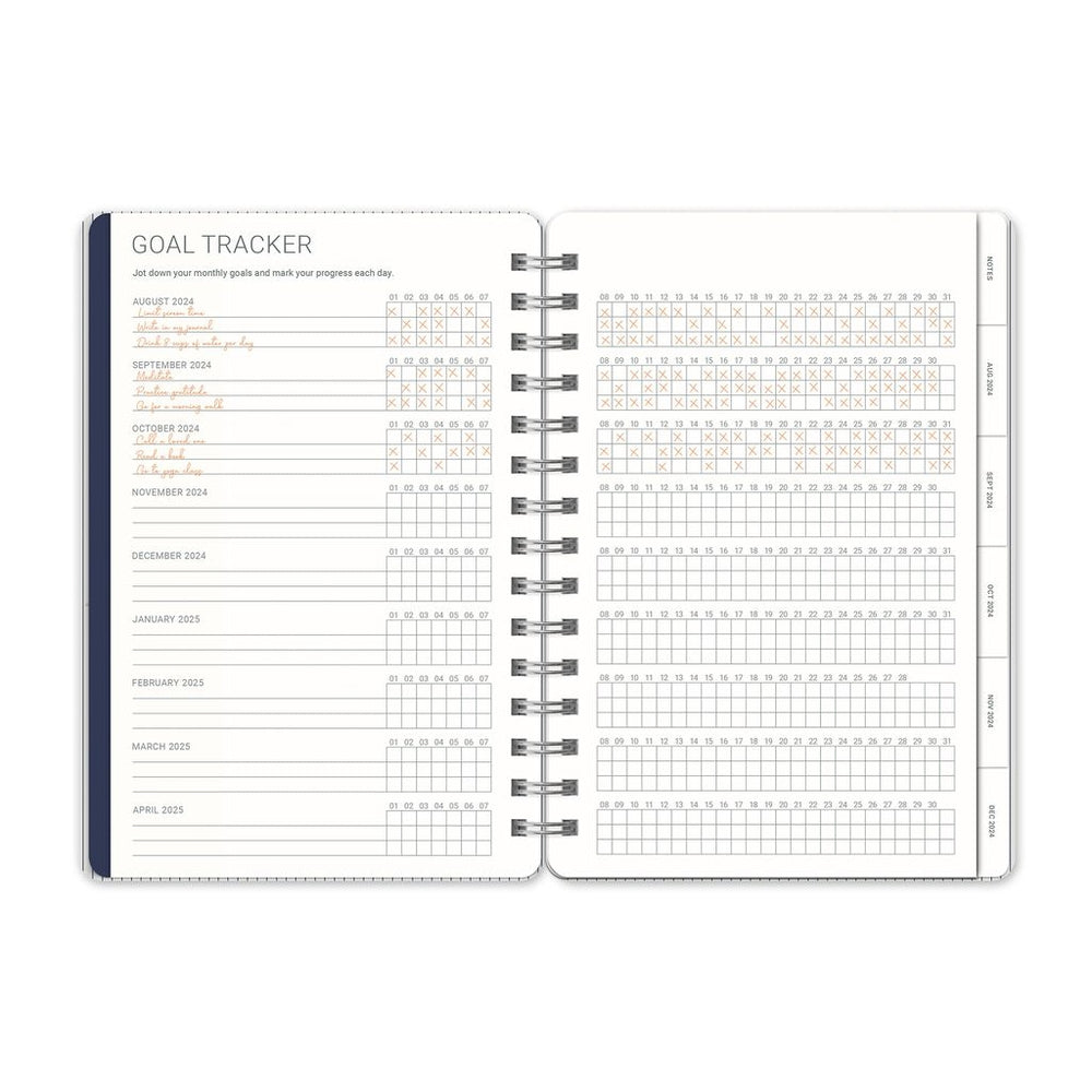 2025 Oxford Blue - Agatha Monthly And Weekly Dairy/Planner by Orange Circle Studio