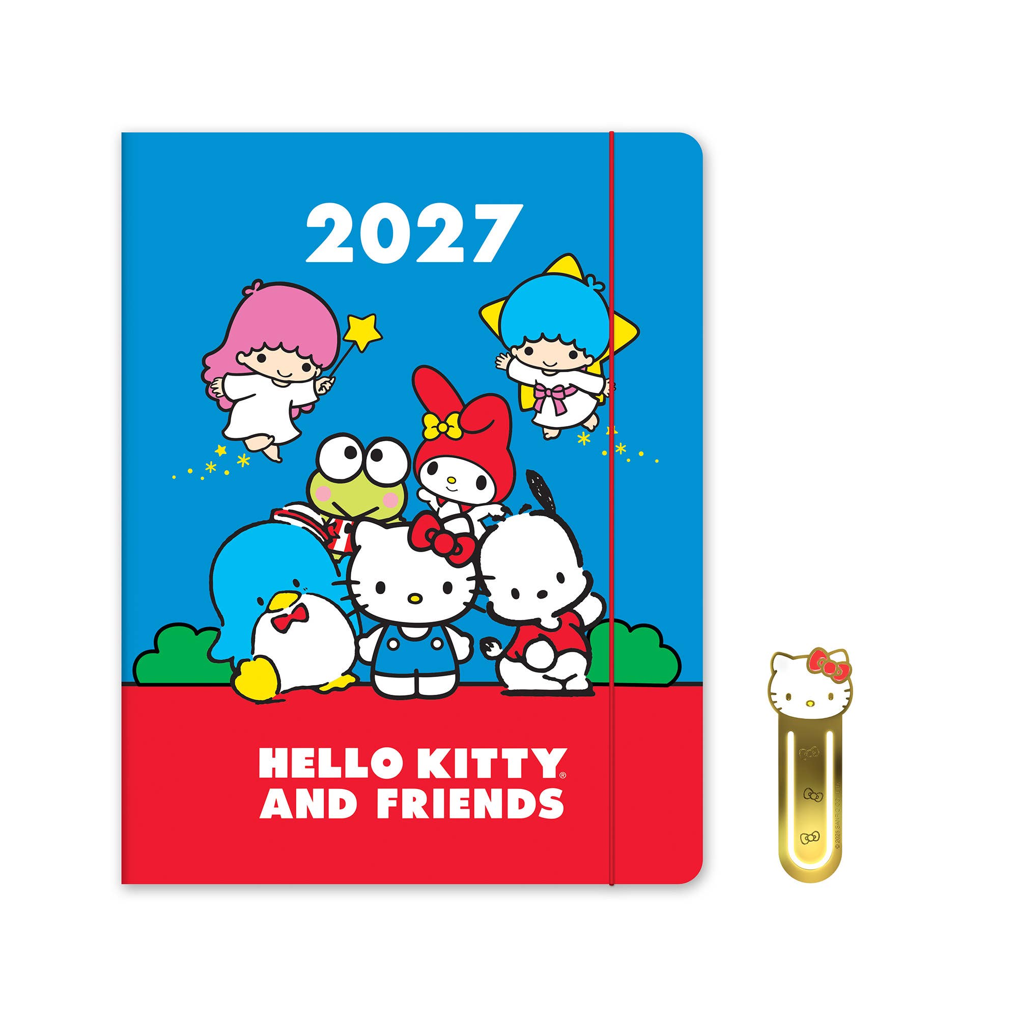 2027 Hello Kitty and Friends Retro Just Right Monthly Planner with Enamel Charm Bookmark