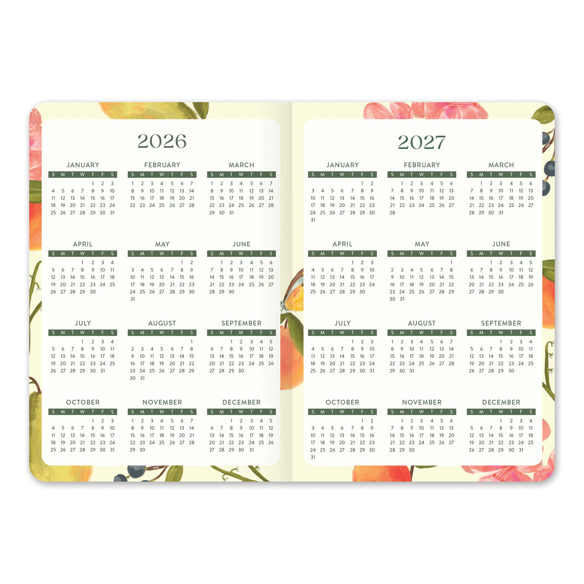 2027 Fruit & Flora Monthly Pocket Planner