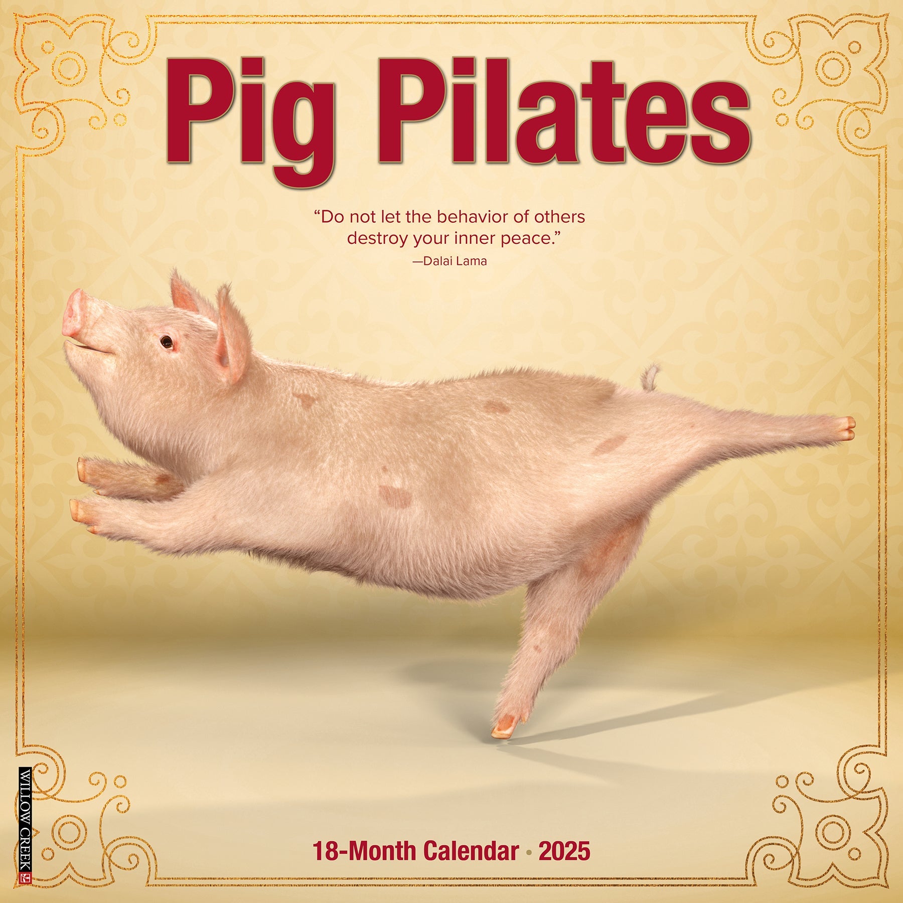 2025 Pig Pilates - Square Wall Calendar
