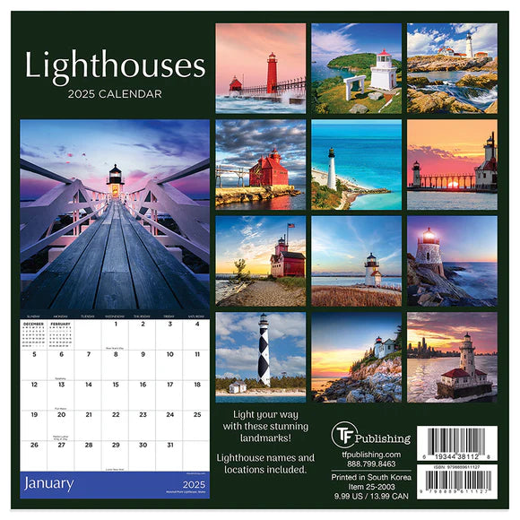 2025 Lighthouses - Mini Wall Calendar