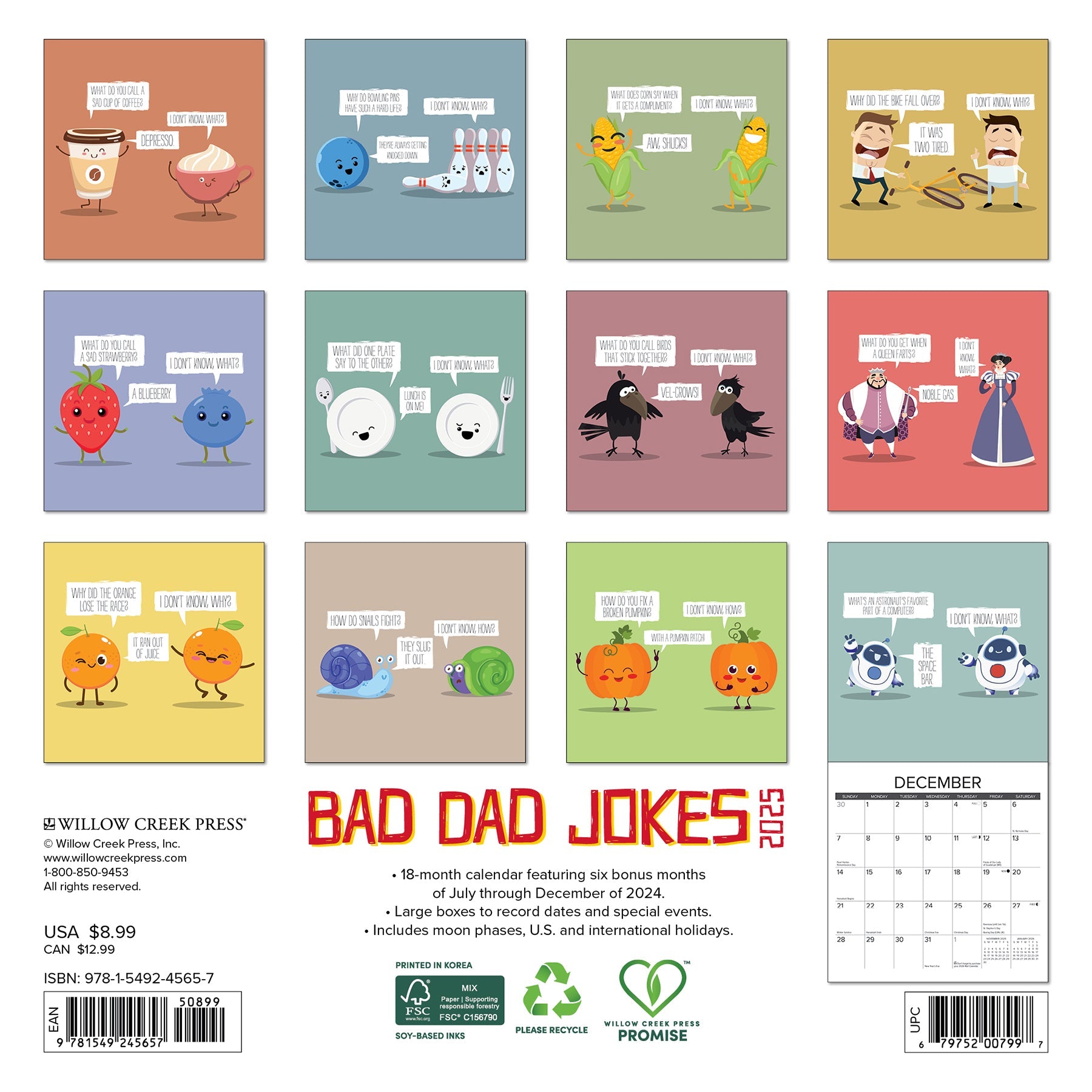 2025 Bad Dad Jokes - Mini Wall Calendar