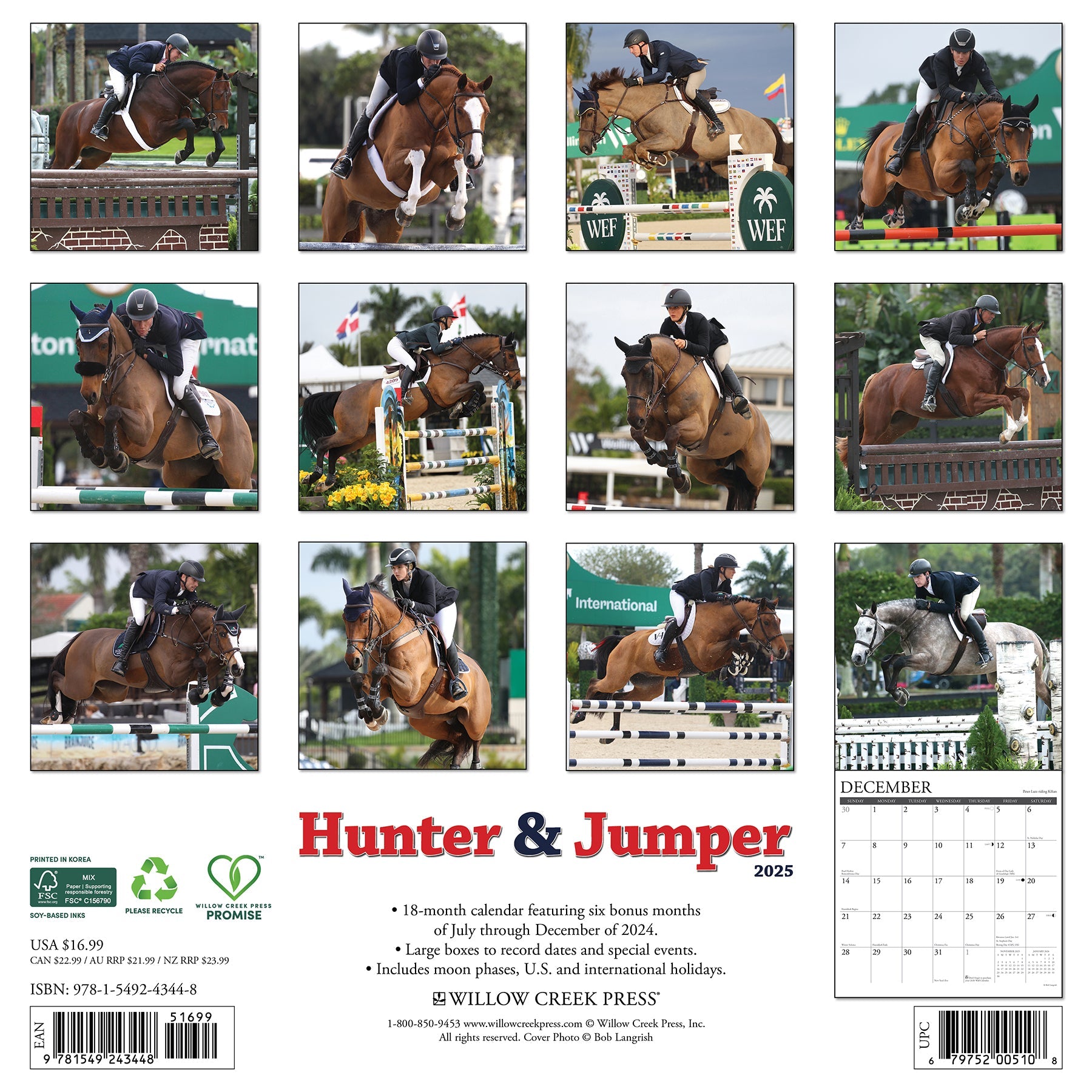 2025 Hunter & Jumper - Square Wall Calendar