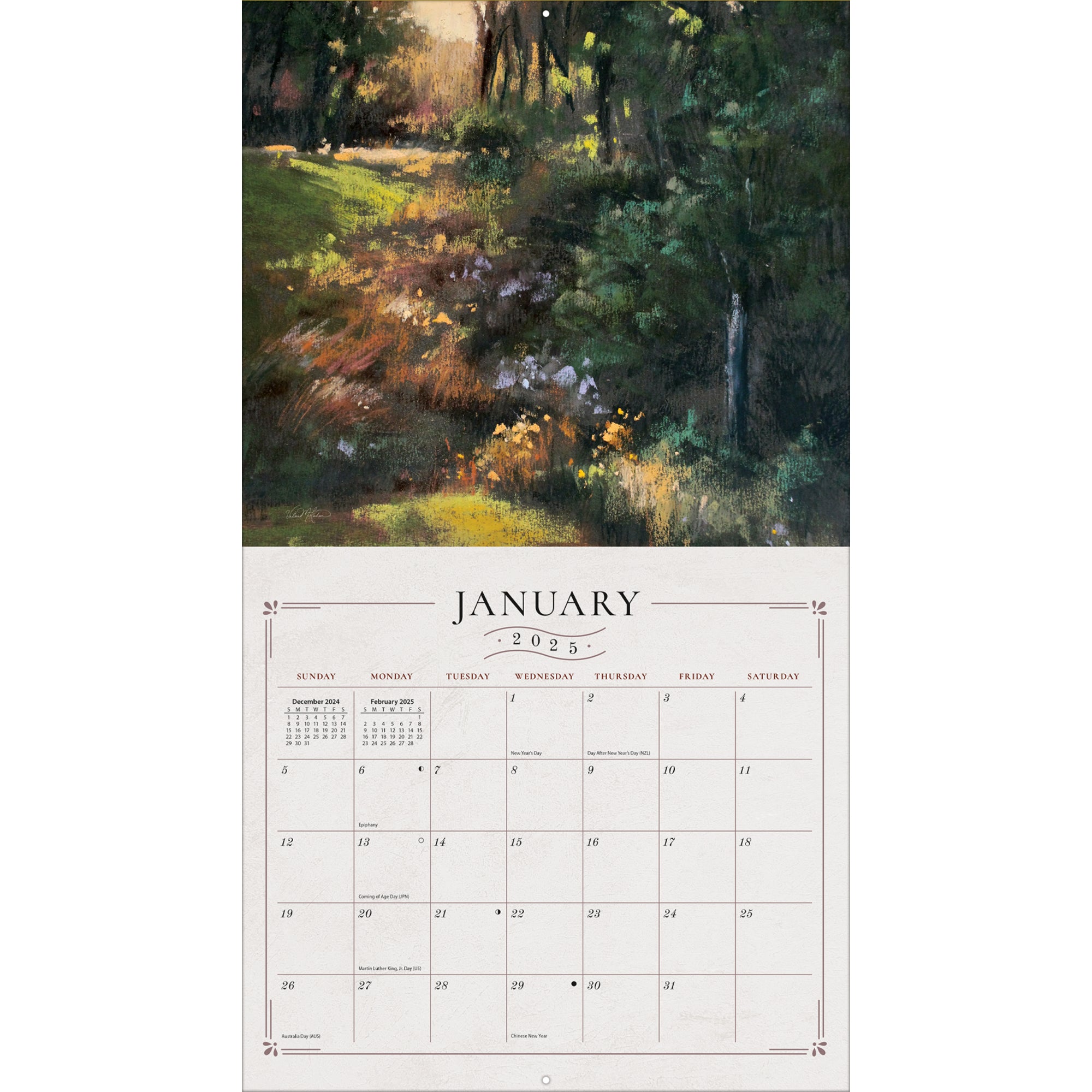 2025 Soft Escapes By Lily & Val - LANG Deluxe Wall Calendar