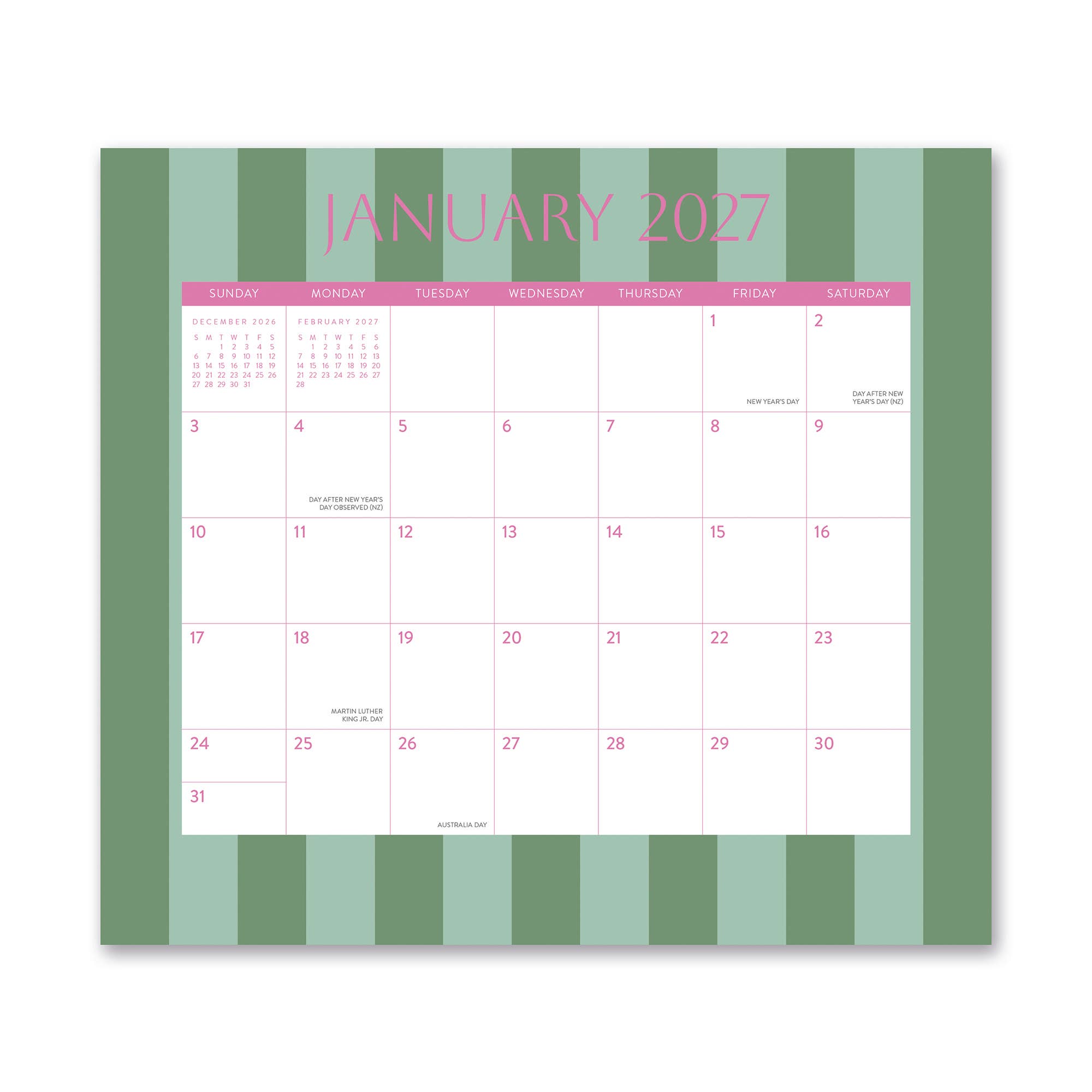 2027 Cabana Stripes Magnetic Monthly Pad