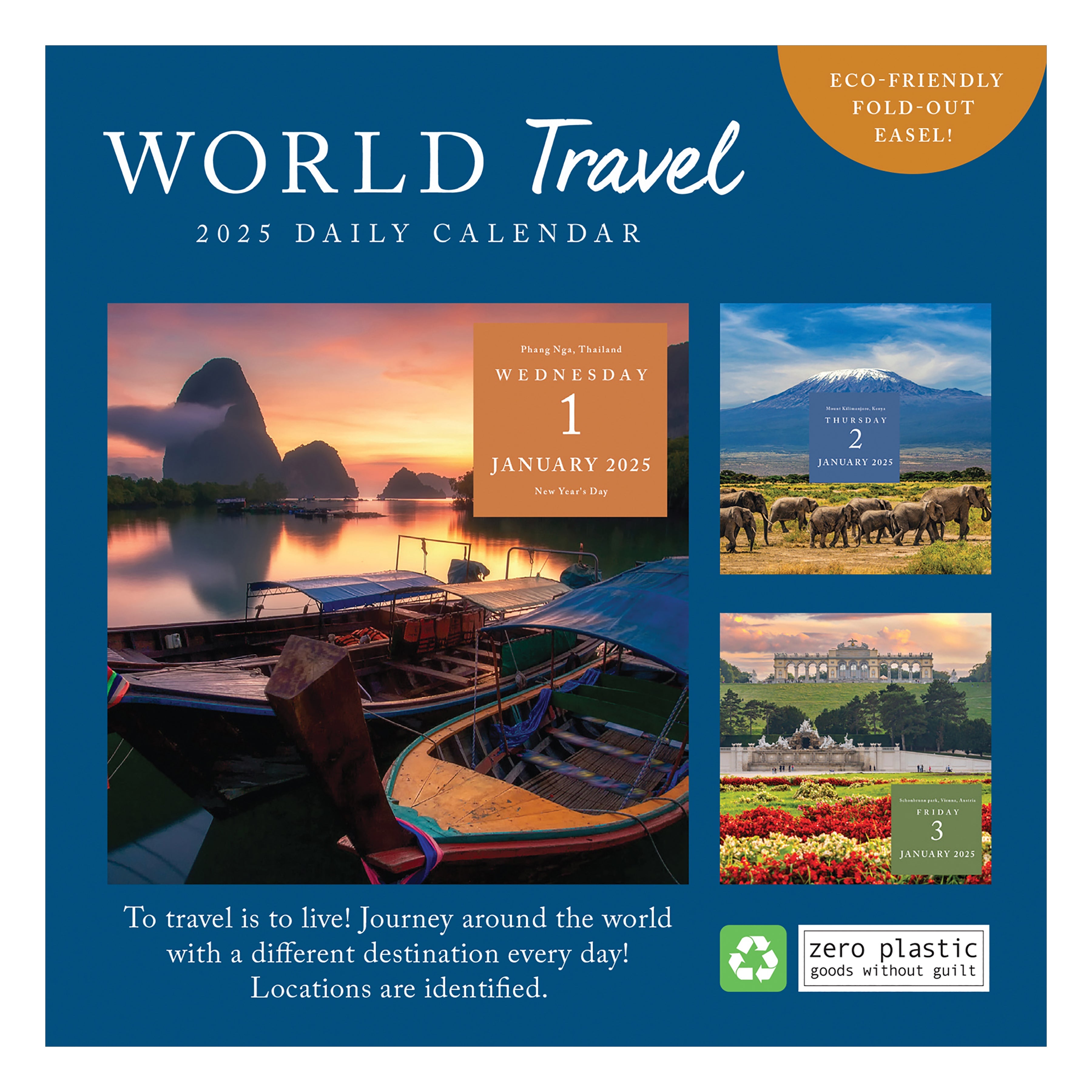 2025 World Travel - Daily Boxed Page-A-Day Calendar