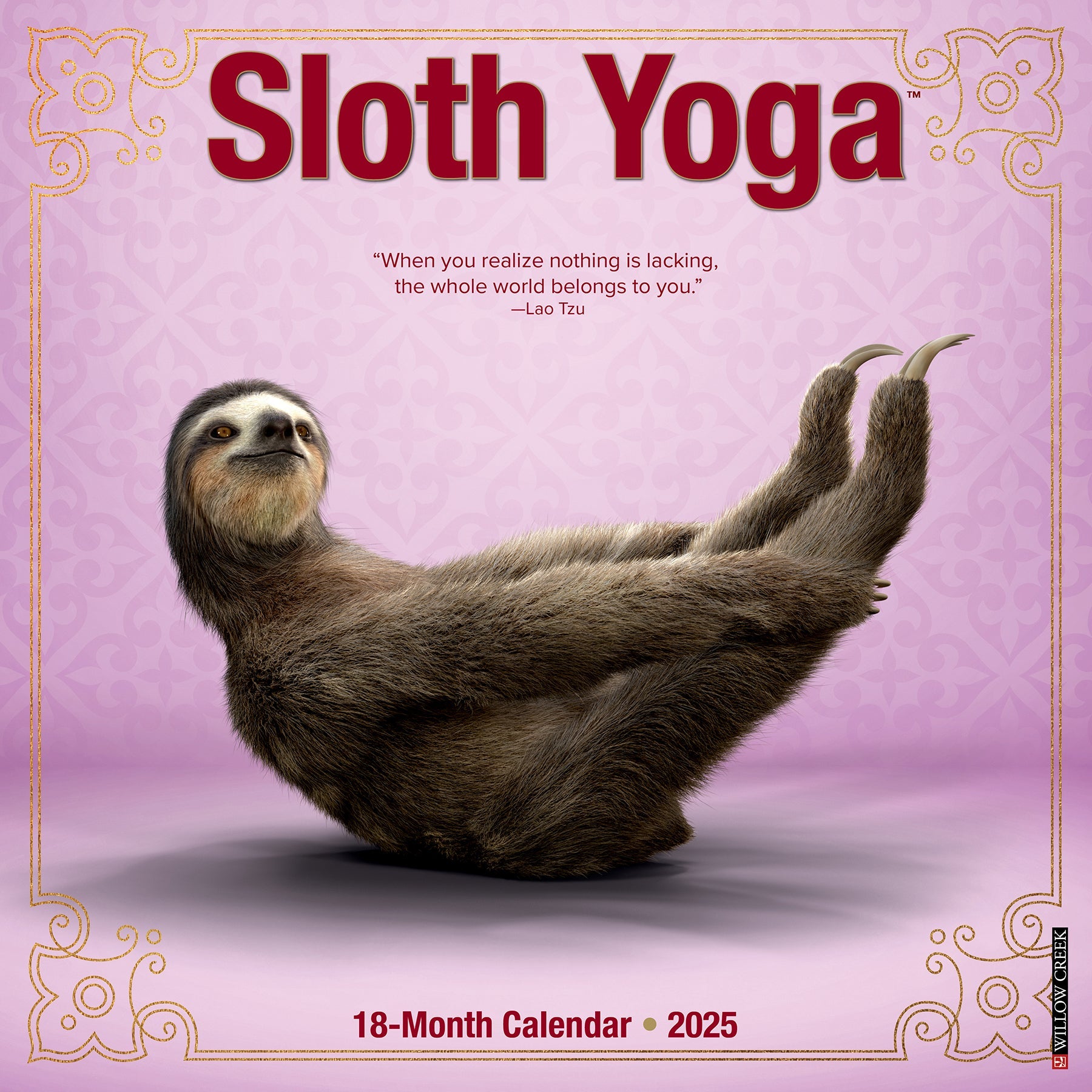 2025 Sloth Yoga - Square Wall Calendar