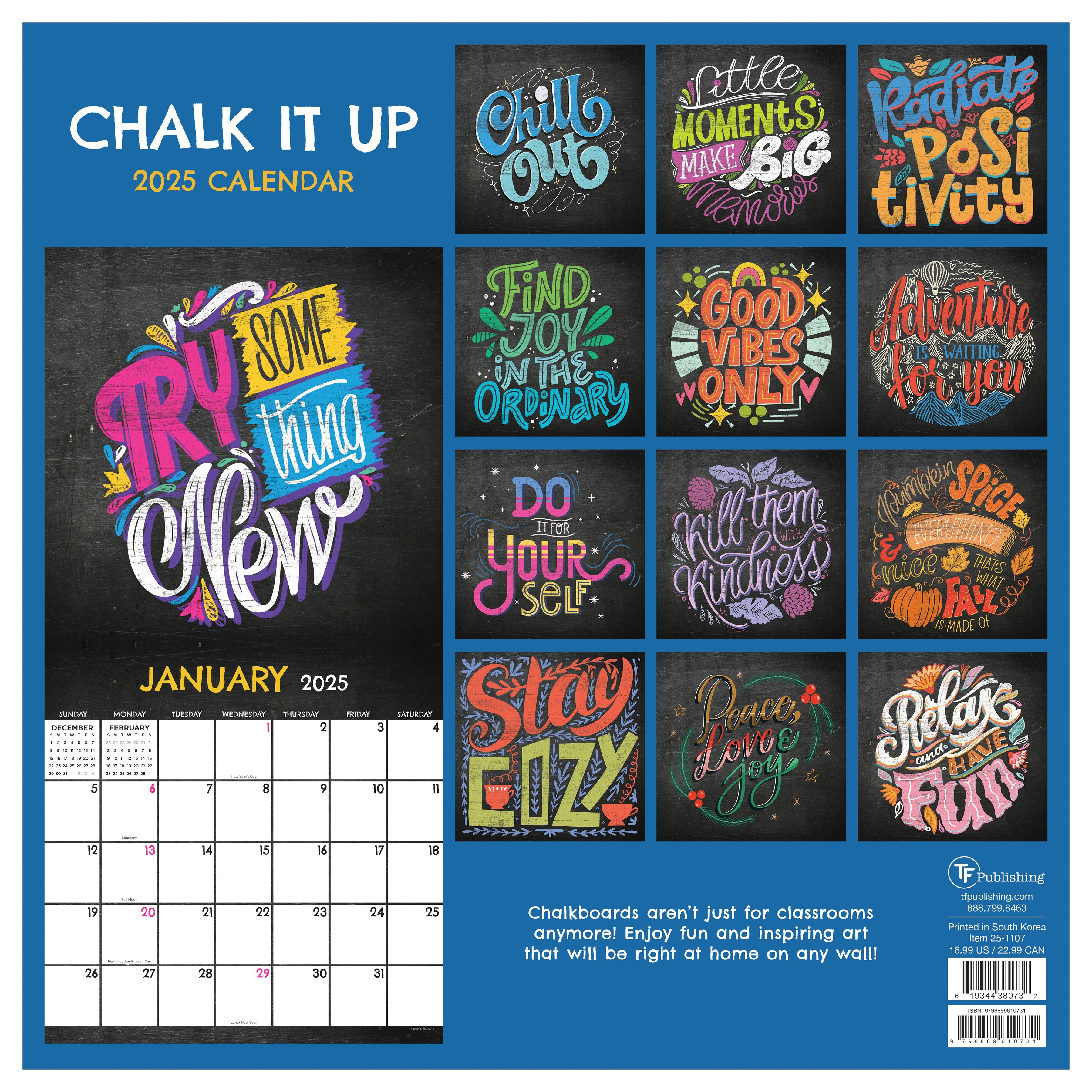 2025 Chalk It Up - Square Wall Calendar