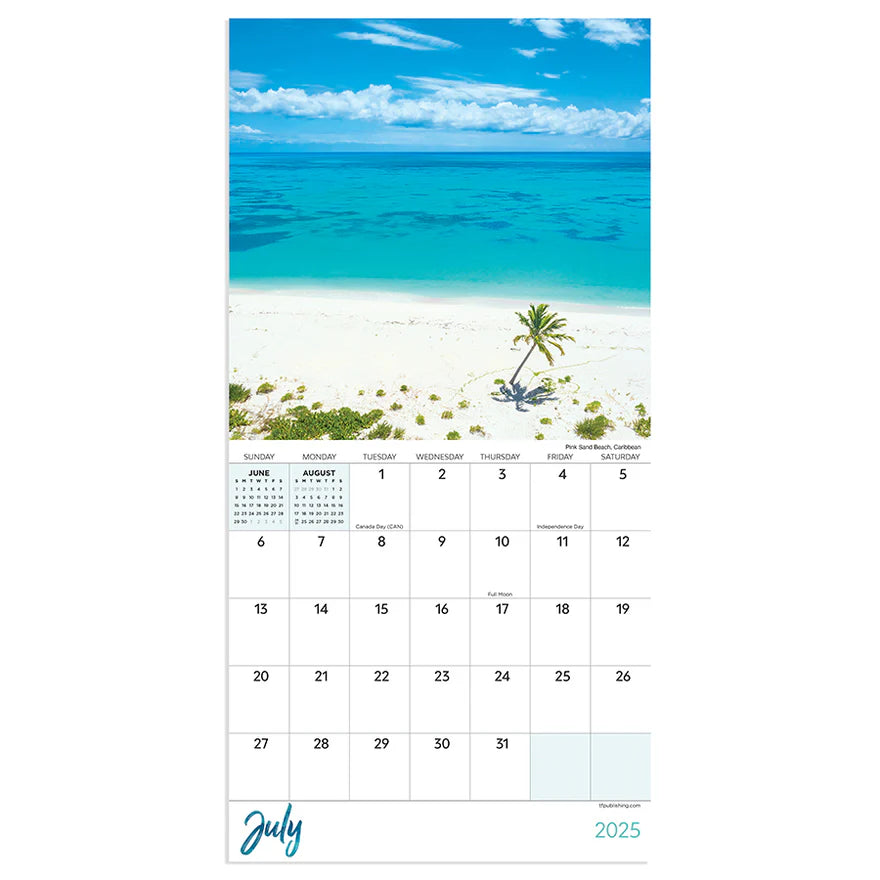 2025 Tropical Beaches - Mini Wall Calendar