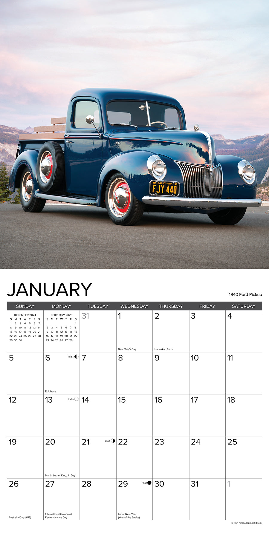 2025 Classic Cars & Trucks - Square Wall Calendar