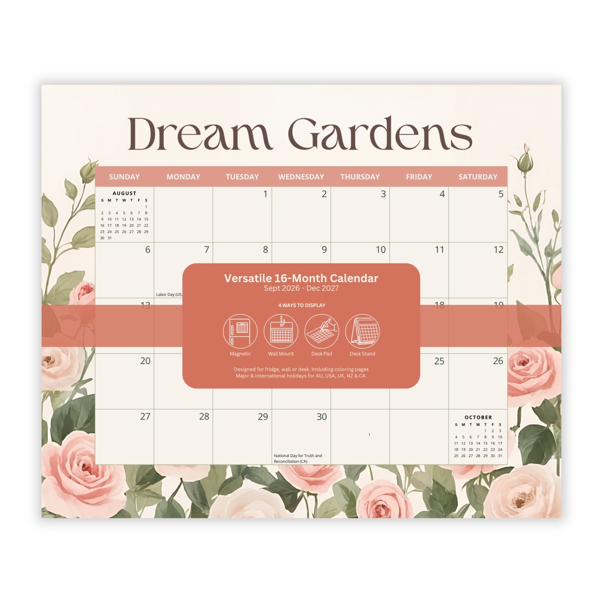 2027 Dream Gardens - Versatile 4-in1 Deluxe Calendaer