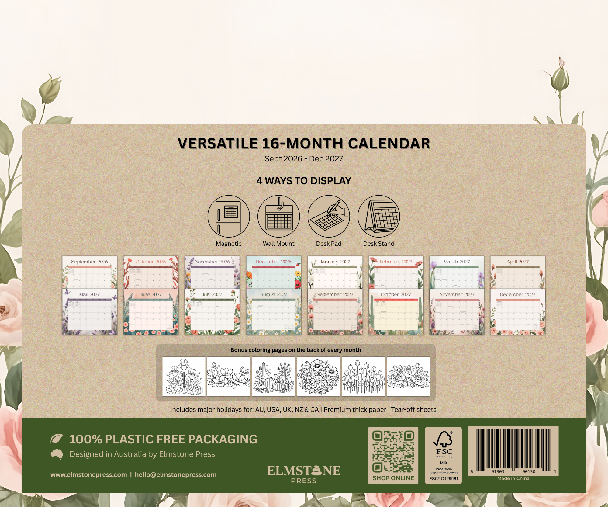 2027 Dream Gardens - Versatile 4-in1 Deluxe Calendaer