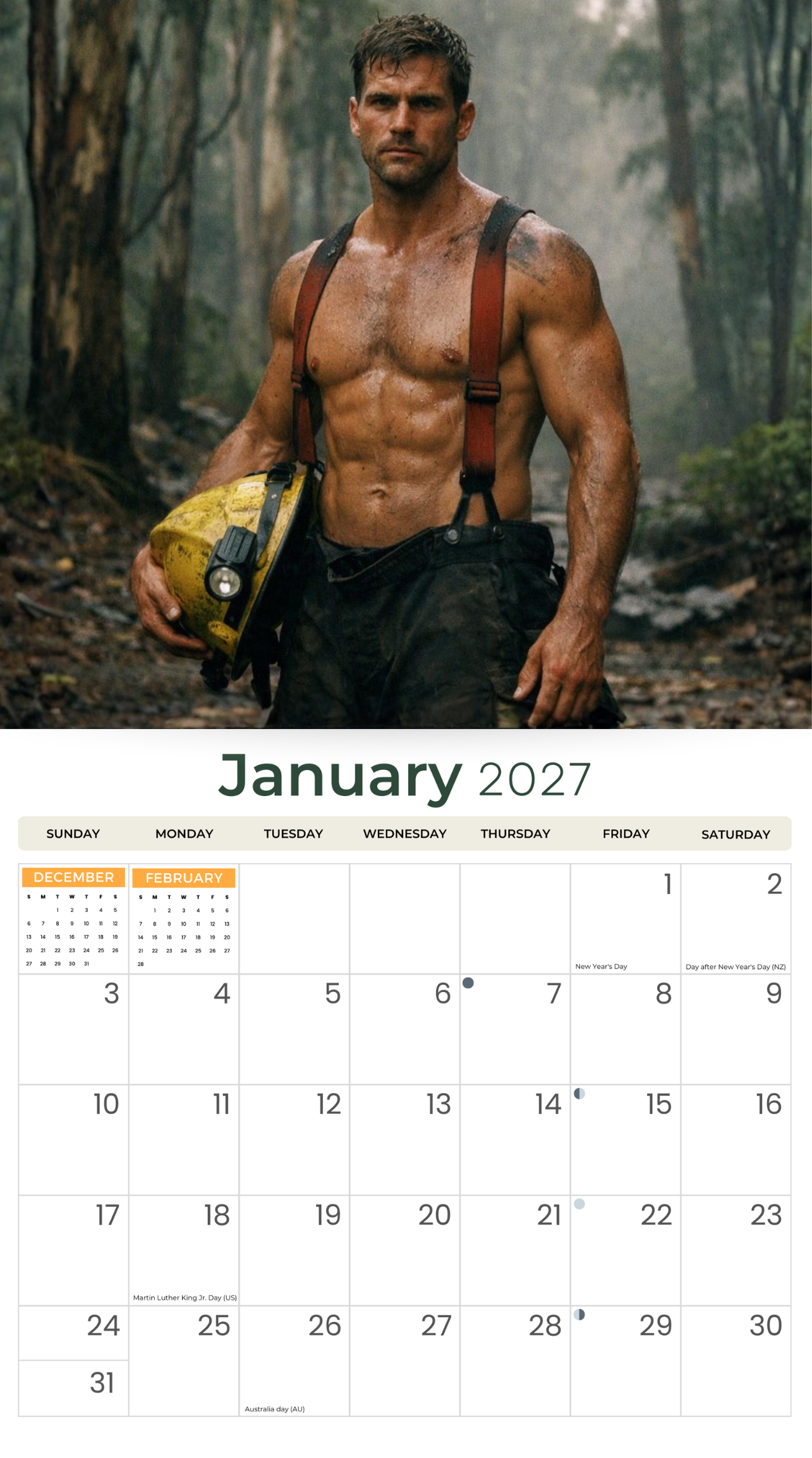 2027 Firefighters - Deluxe Wall Calendar