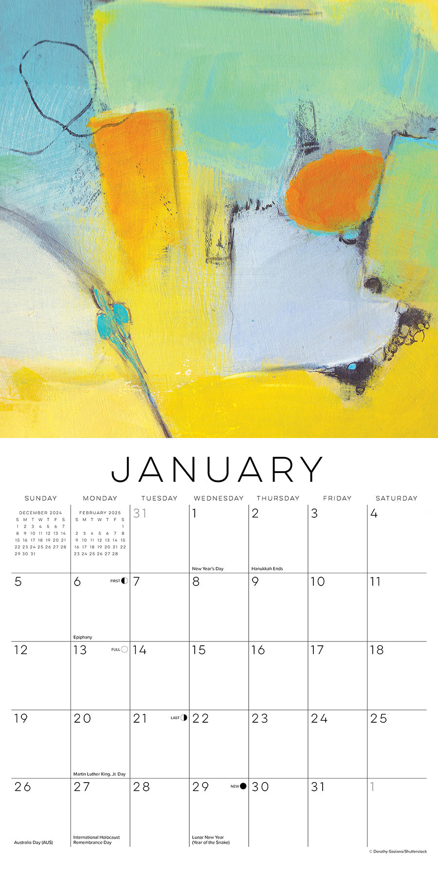 2025 Abstract Art - Square Wall Calendar