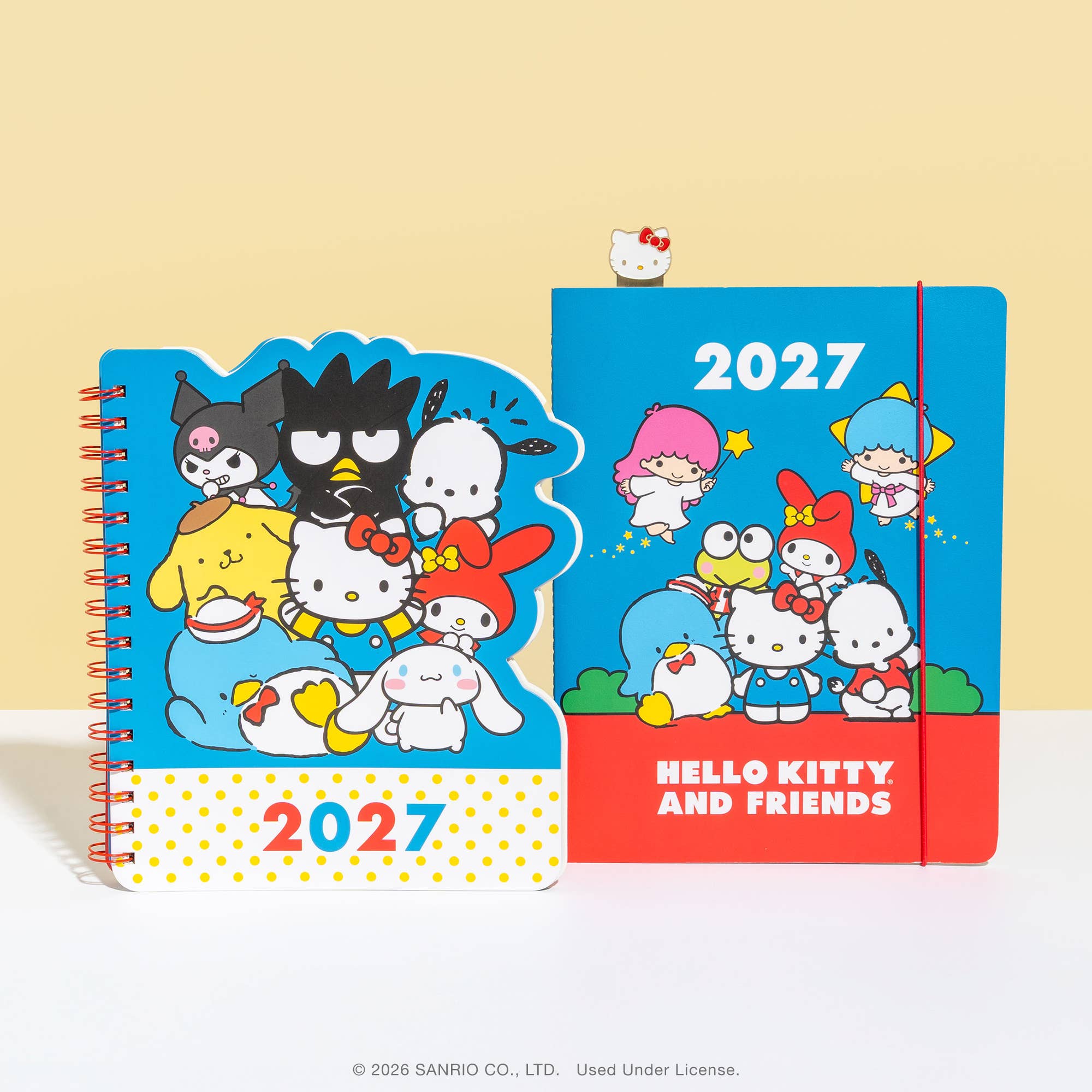 2027 Hello Kitty and Friends Retro Just Right Monthly Planner with Enamel Charm Bookmark