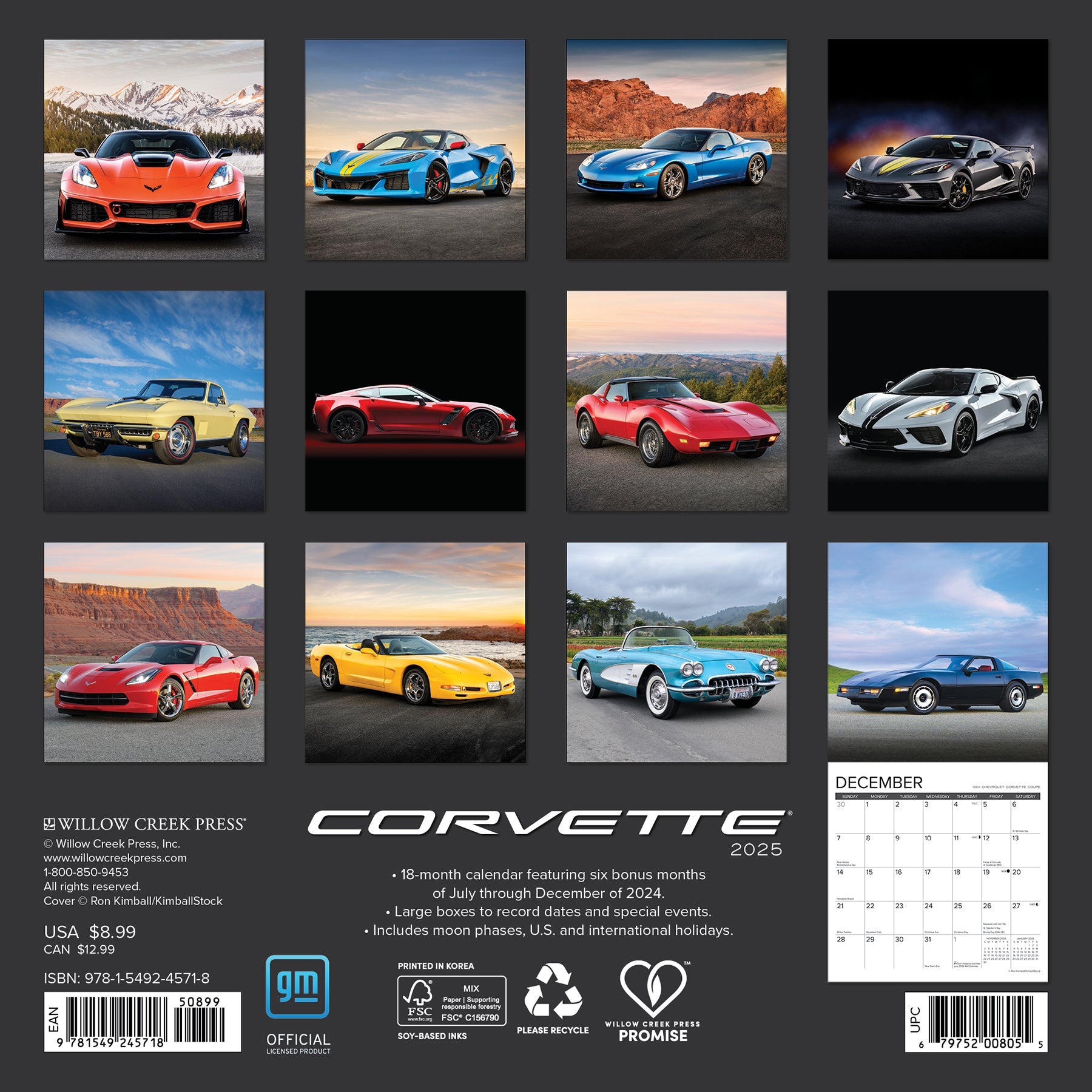 2025 Corvette - Mini Wall Calendar