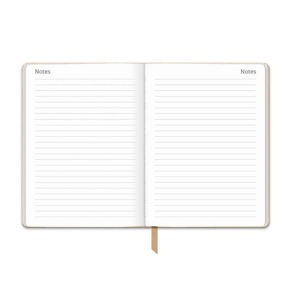2025 Leaves on Hazelnut Medium Dual - Textured Weekly & Monthly Diary/Planner by Orange Circle Studio