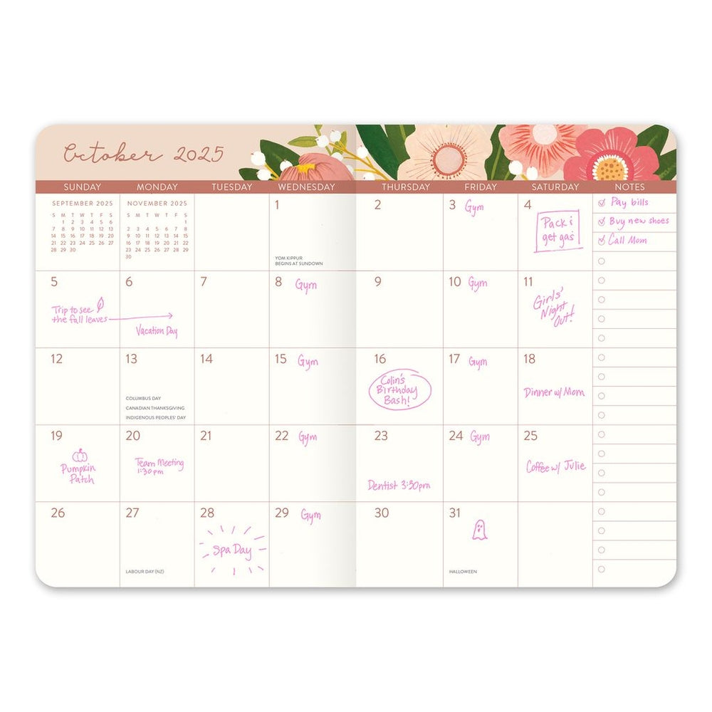 2025 Bella Flora - Monthly Pocket Diary/Planner by Orange Circle Studio