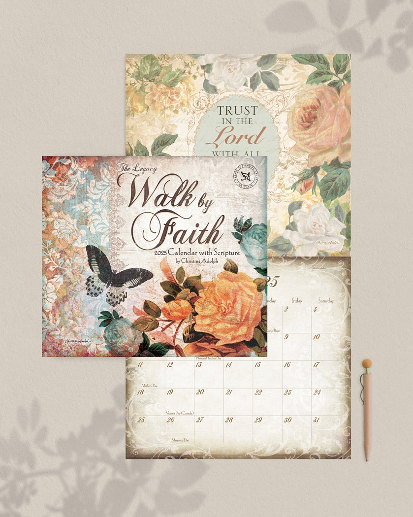 2025 Walk By Faith - Legacy Scripture - Legacy Deluxe Wall Calendar