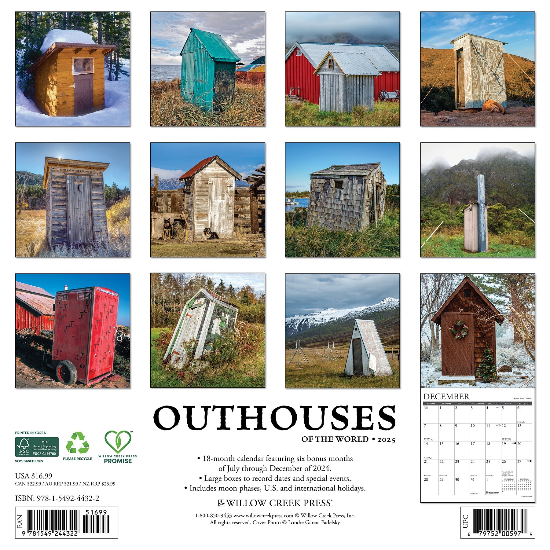 2025 Outhouses - Square Wall Calendar