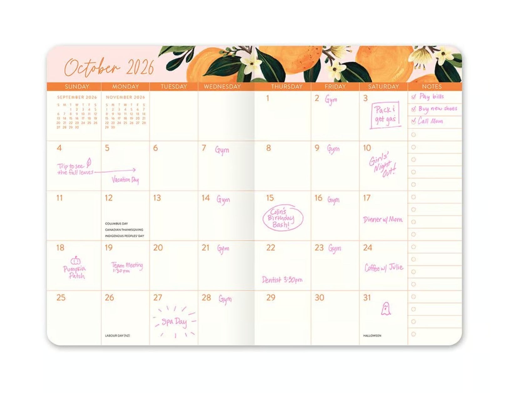 2026 Fruit & Flora - 17-Month Monthly Pocket Diary/Planner