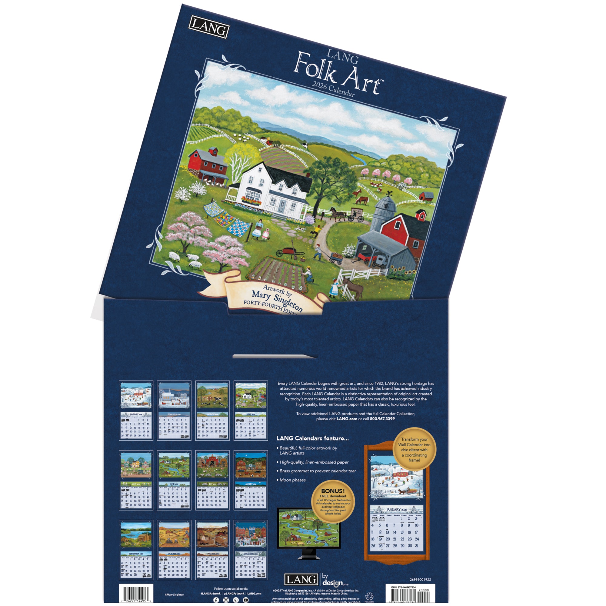 2026 LANG Folk Art™ - Deluxe Wall Calendar