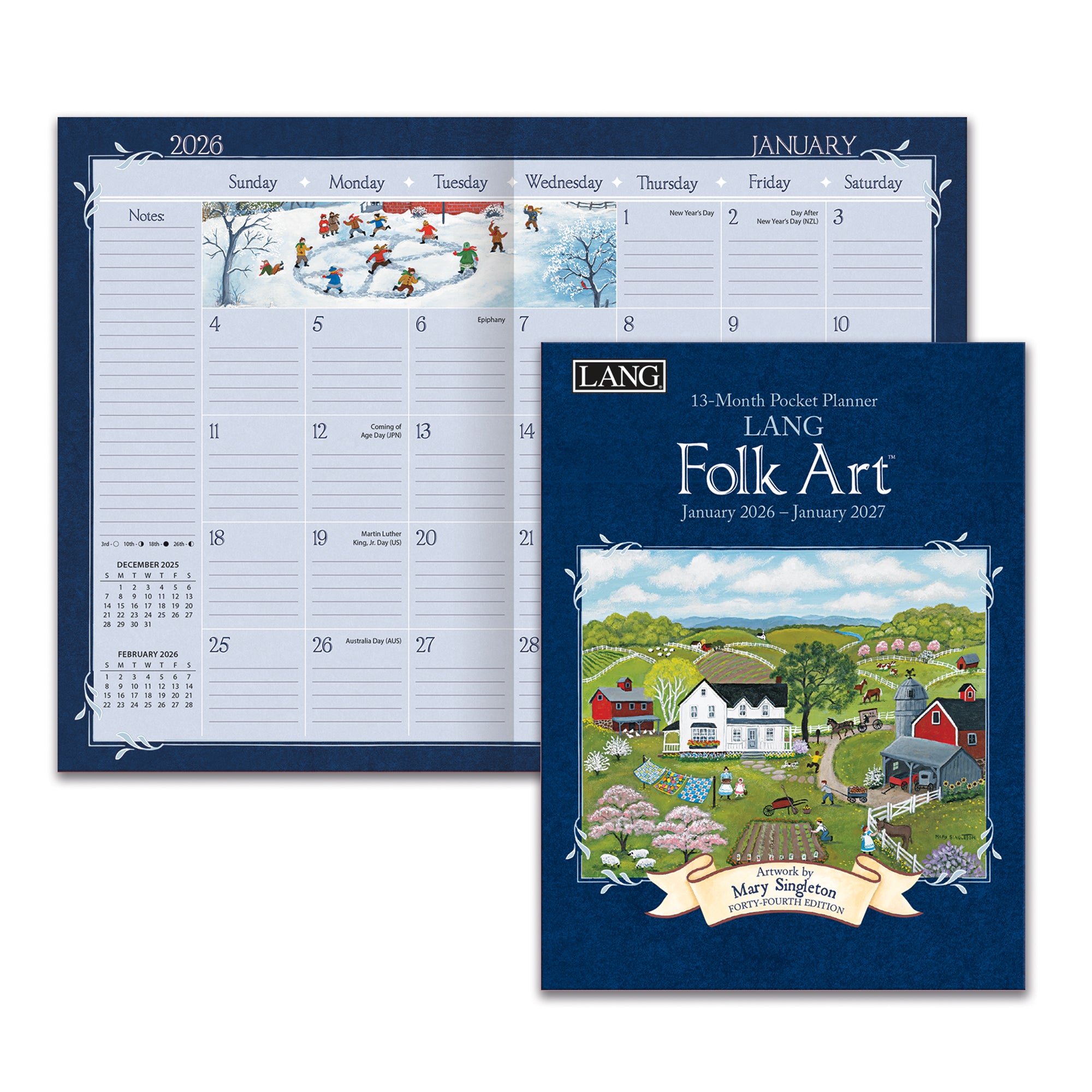 2026 LANG Folk Art™ - 13 Month Monthly Pocket Diary/Planner