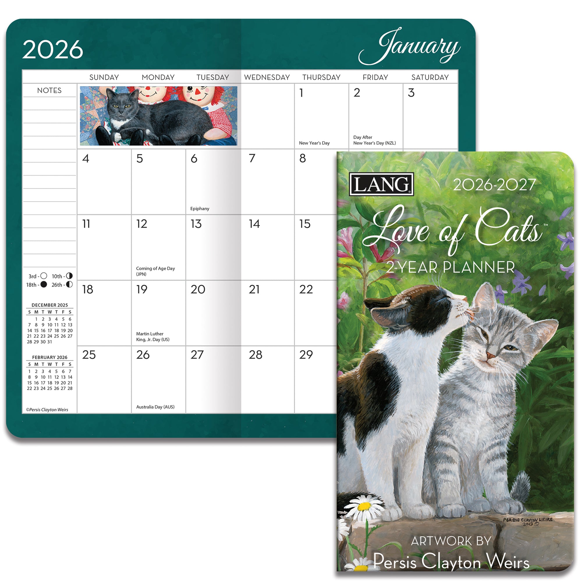 2026 LANG Love Of Cats - Two Year Pocket Diary/Planner