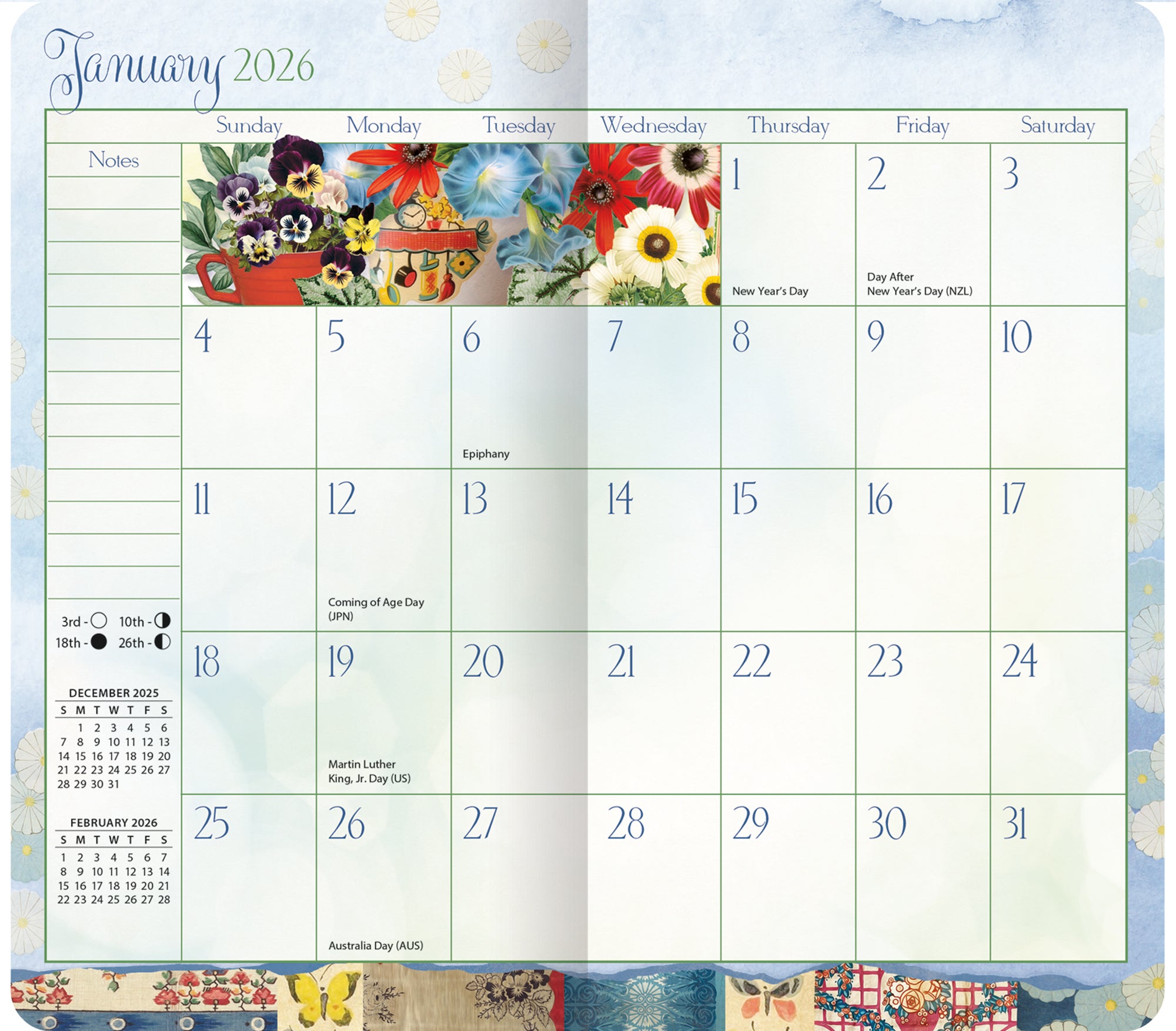 2026 LANG Garden Botanicals - Two Year Pocket Diary/Planner