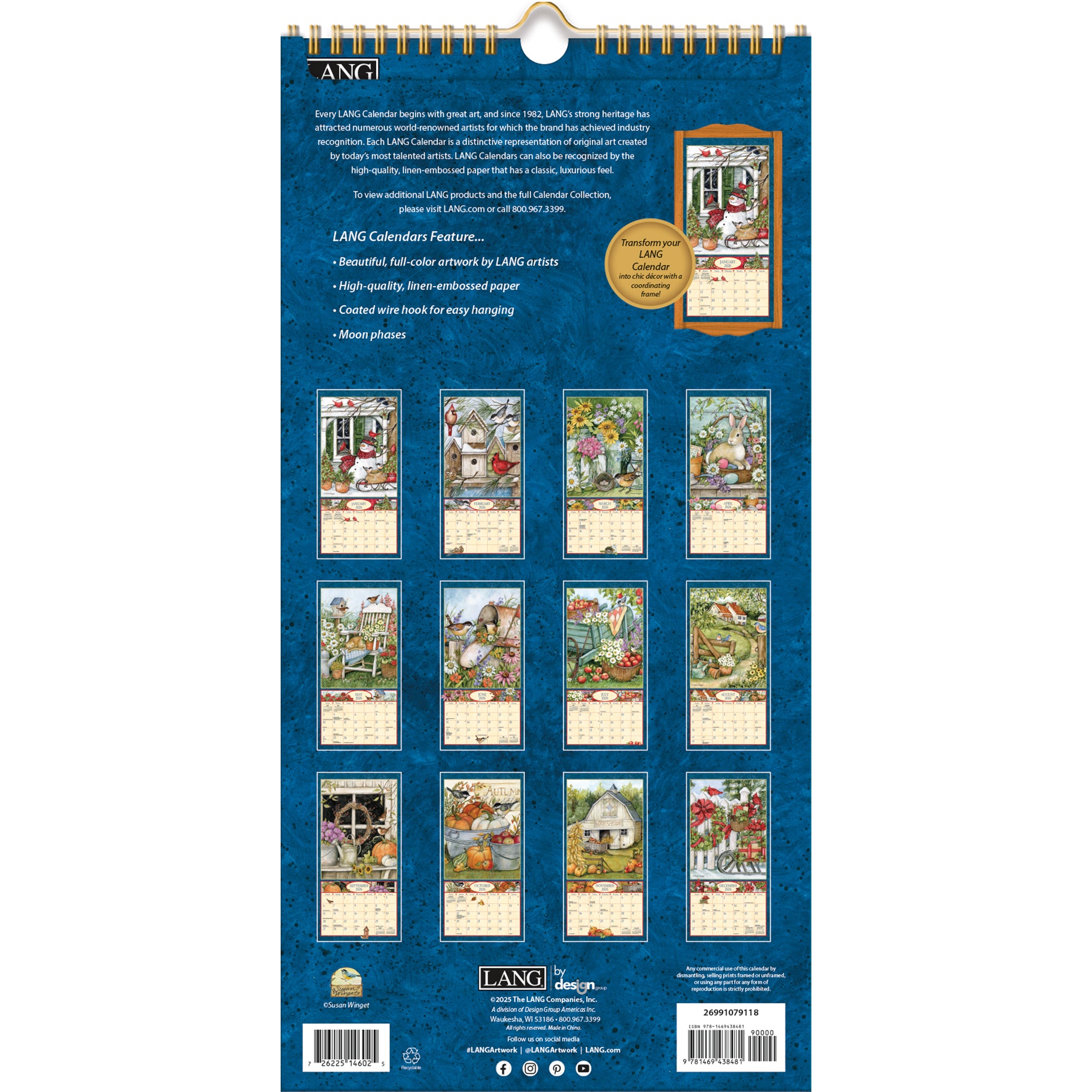 2026 LANG Heart & Home® - Slim Vertical Wall Calendar