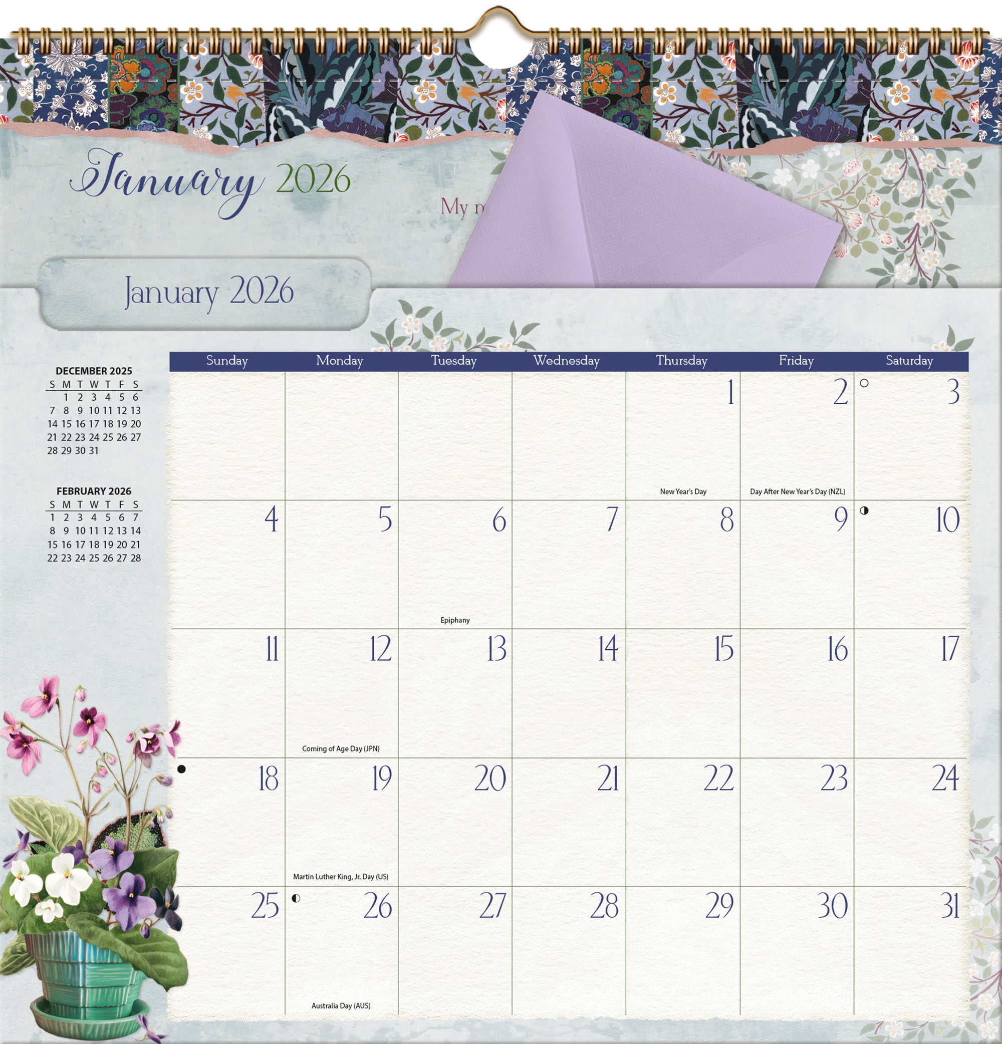 2026 LANG Botanical Gardens - File-It Square Wall Calendar
