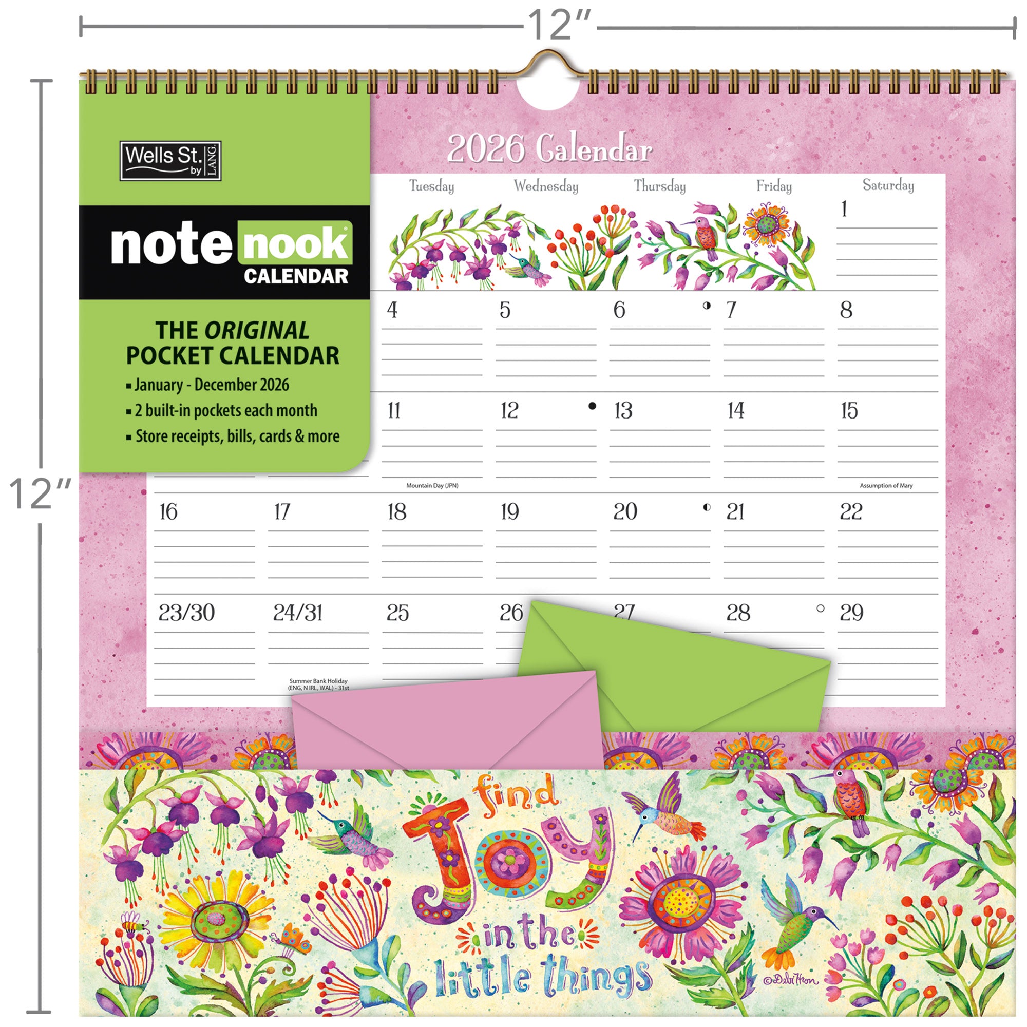 2026 LANG Simple Inspirations™ - Note Nook Square Wall Calendar