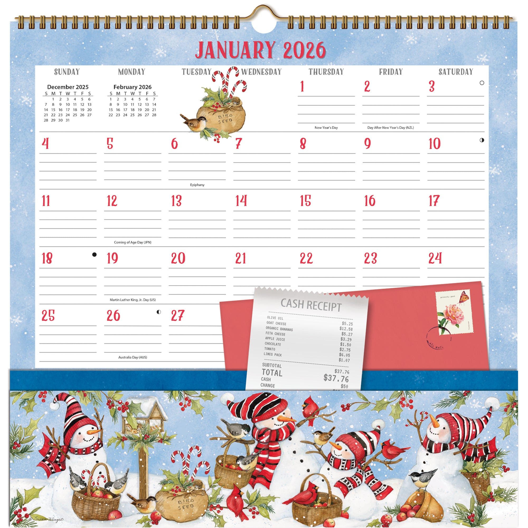 2026 LANG Folk Song - Note Nook Square Wall Calendar