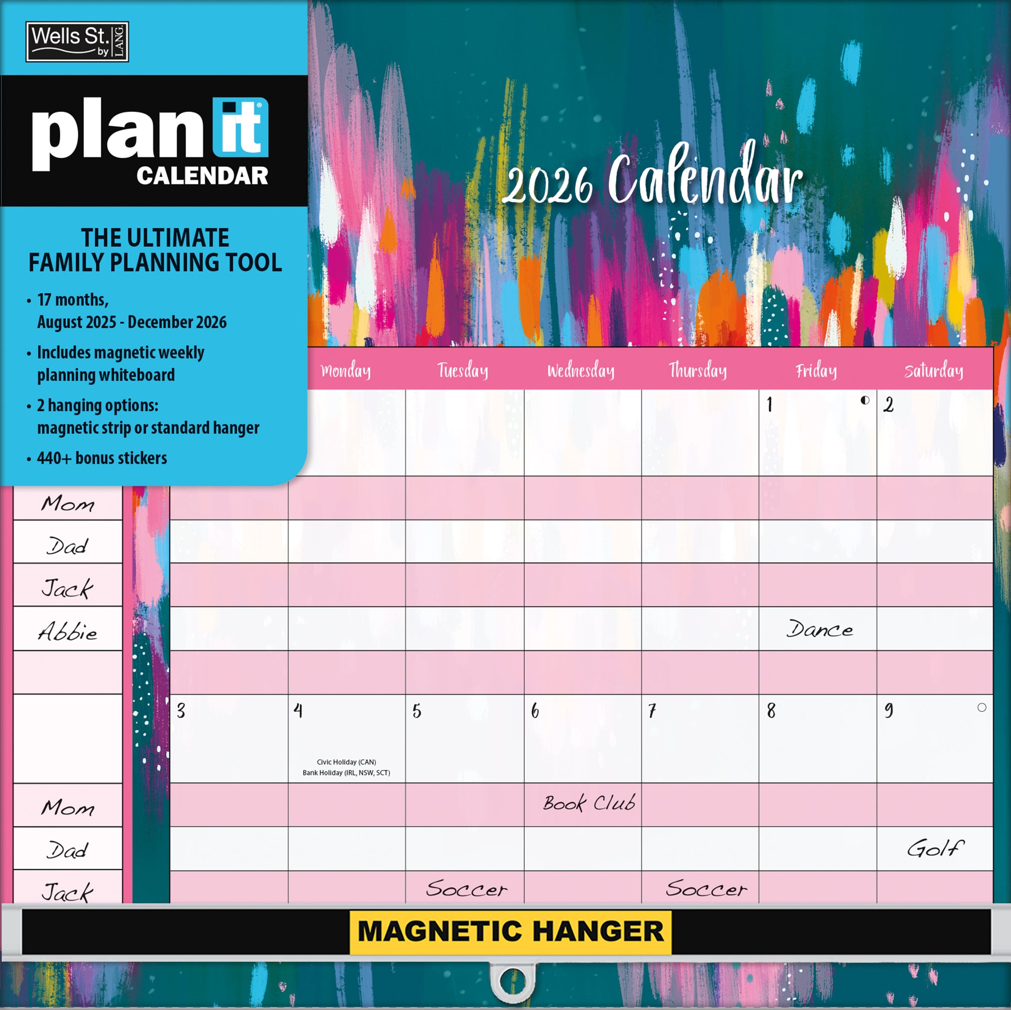 2026 LANG Ettavee - Plan It Plus Magnetic Square Wall Calendar