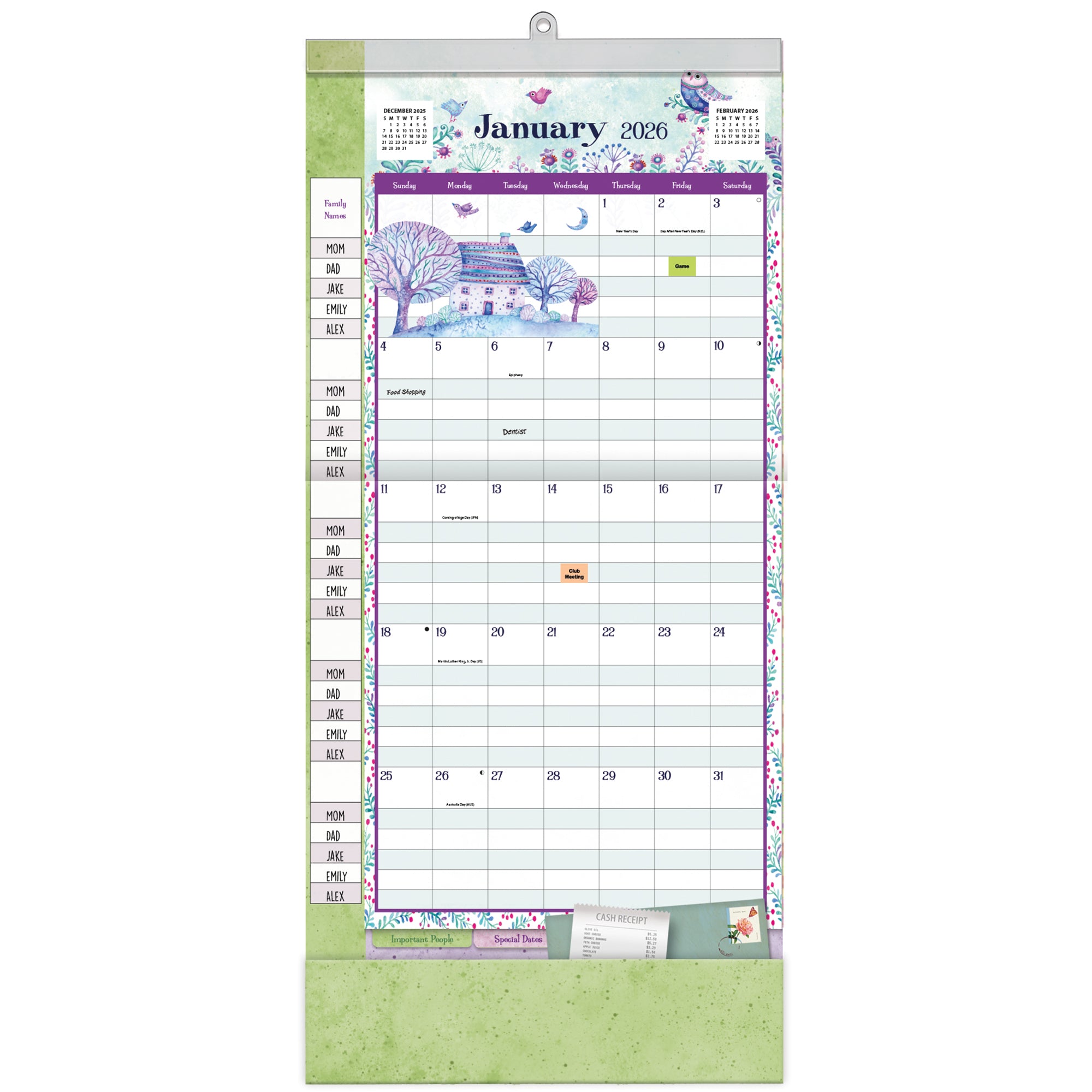 2026 LANG Simply Grateful - Plan It Plus Magnetic Square Wall Calendar