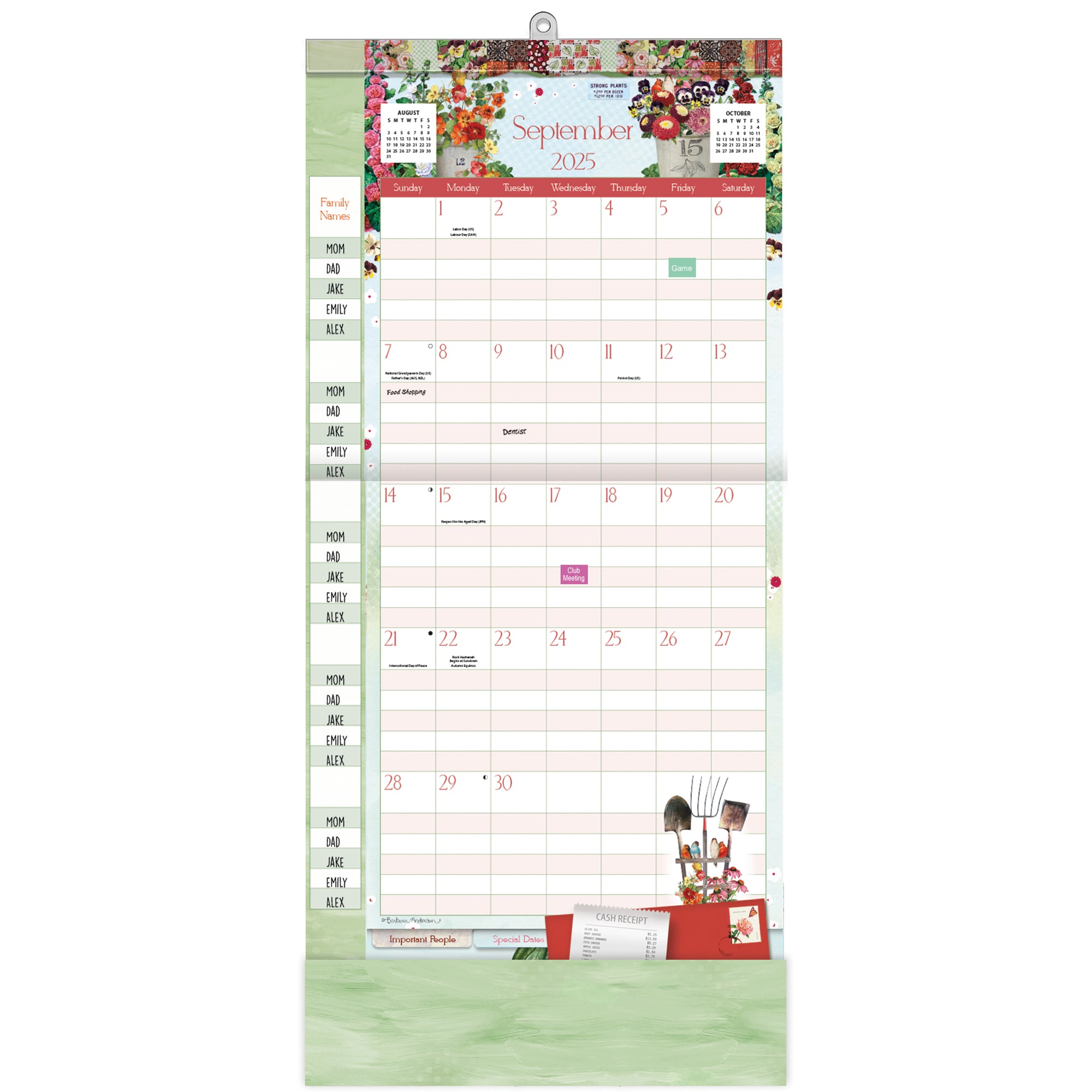 2026 LANG Botanical Gardens - Plan It Plus Magnetic Square Wall Calendar