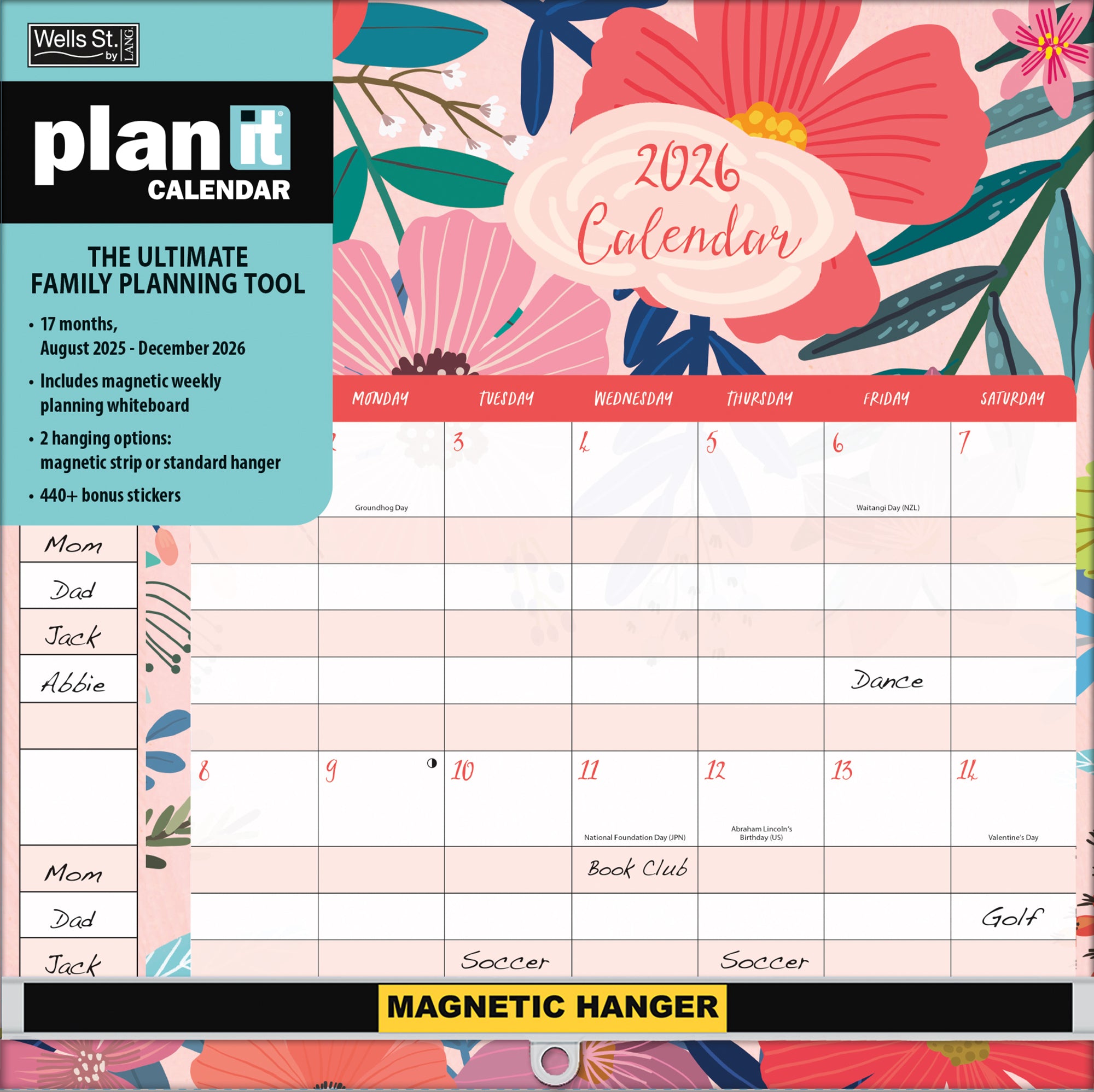 2026 LANG Shine Within - Plan It Plus Magnetic Square Wall Calendar