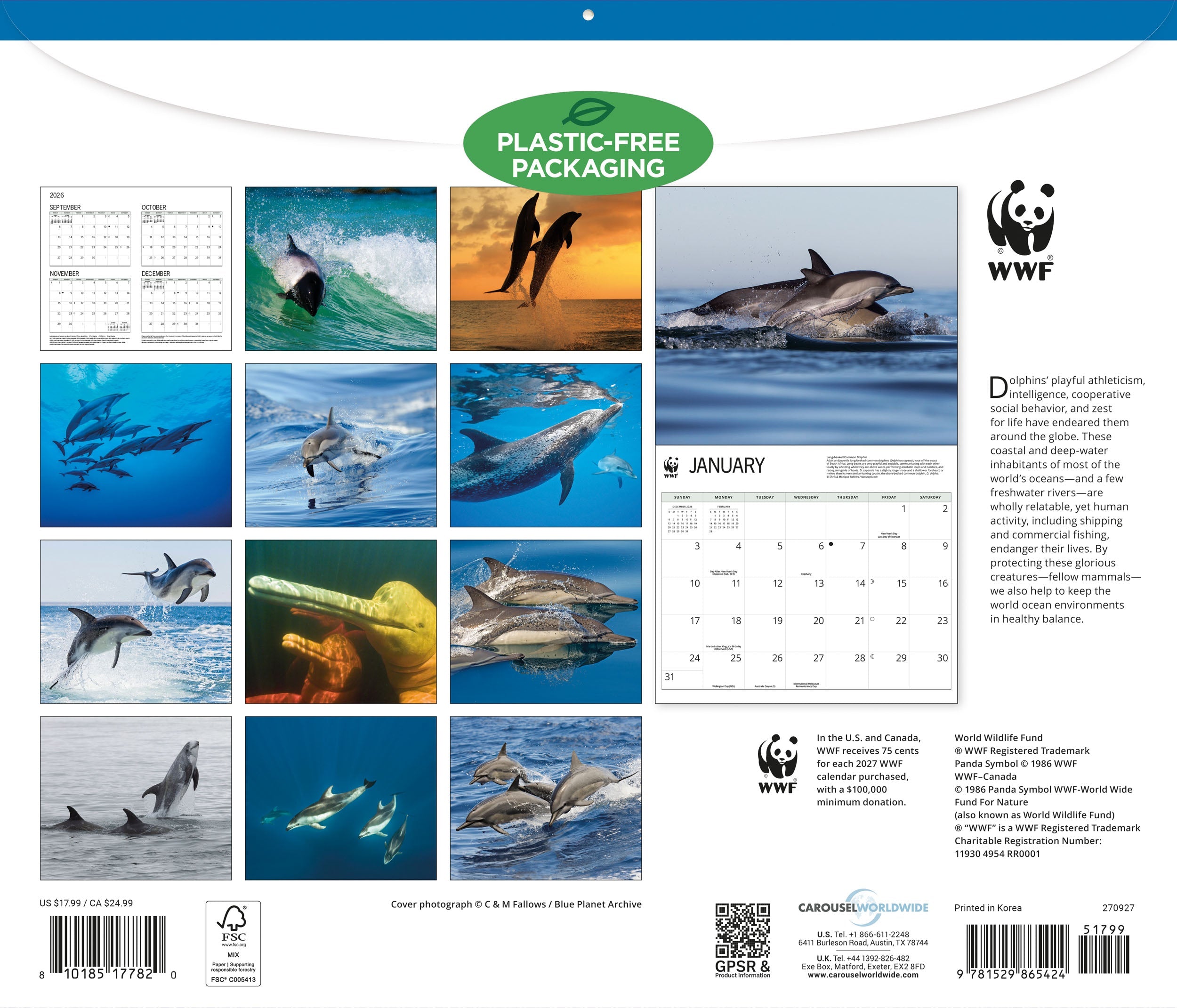 2027 WWF Dolphins - Deluxe Wall Calendar – image 2