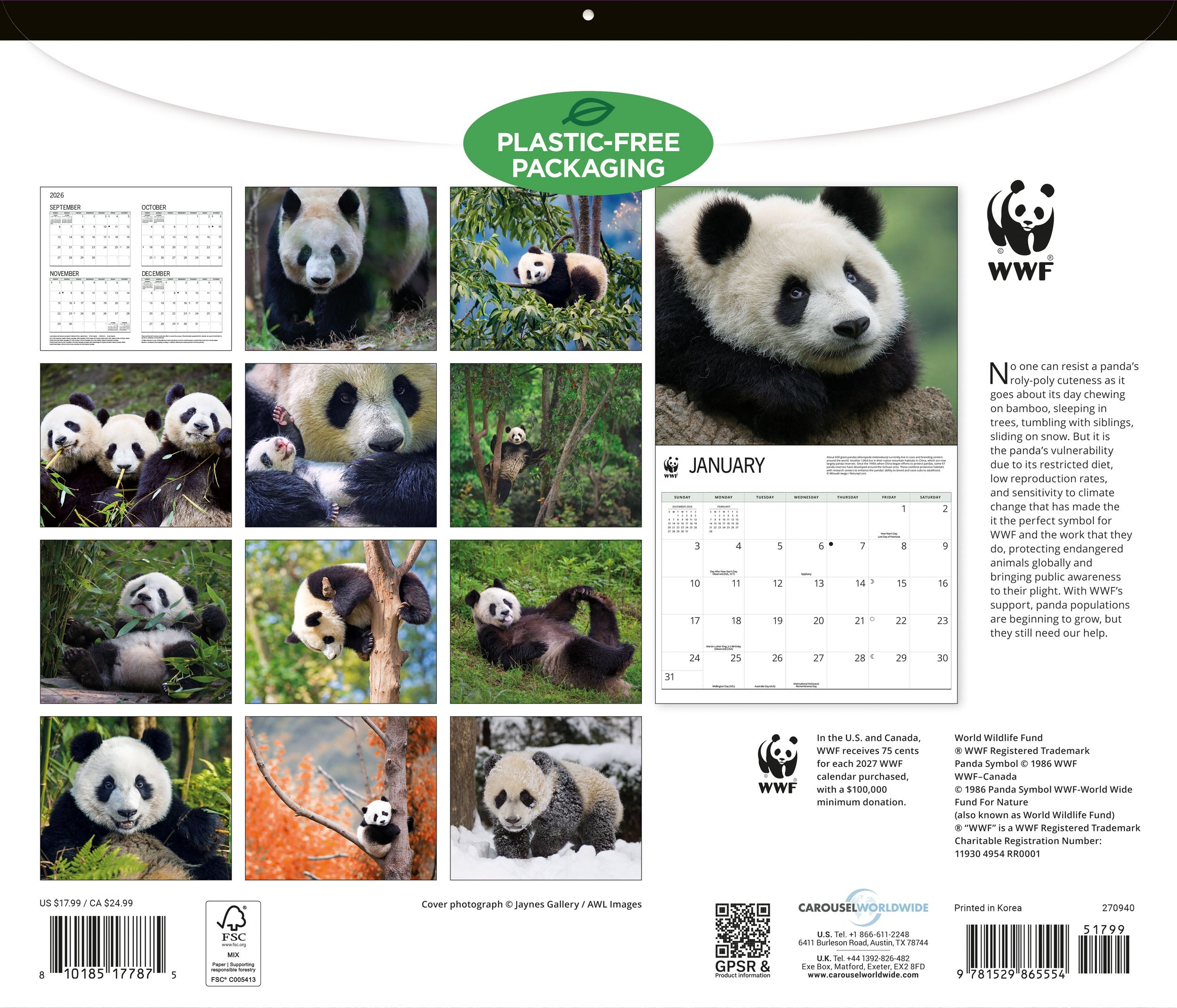 2027 WWF Giant Pandas - Deluxe Wall Calendar – image 2