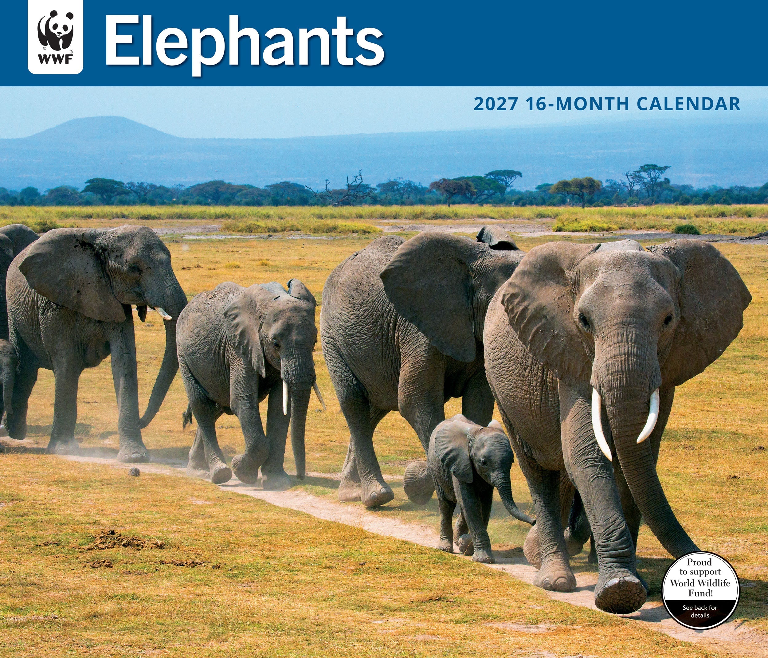 2027 WWF Elephants - Deluxe Wall Calendar – image 1