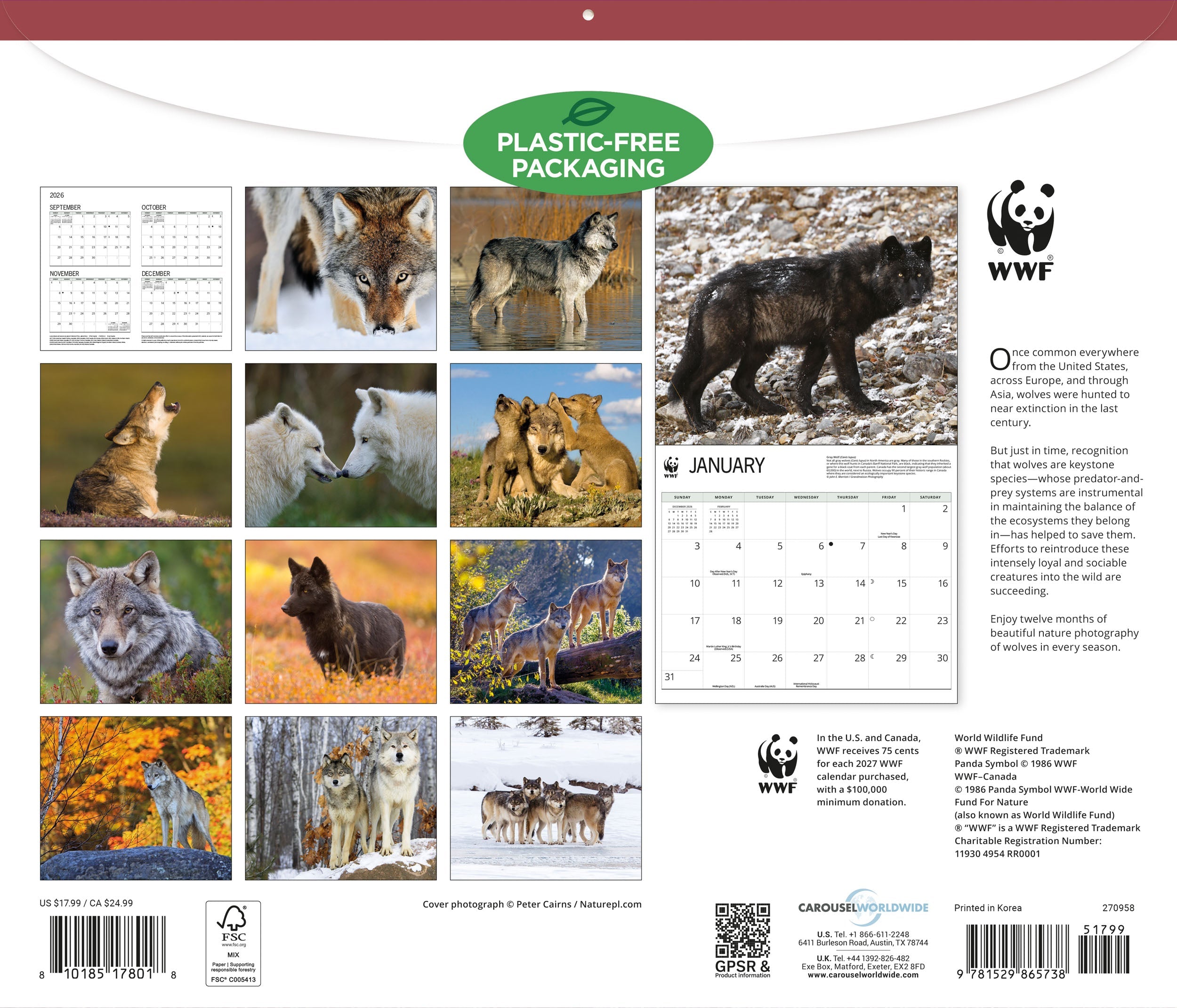 2027 WWF Wolves - Deluxe Wall Calendar – image 2